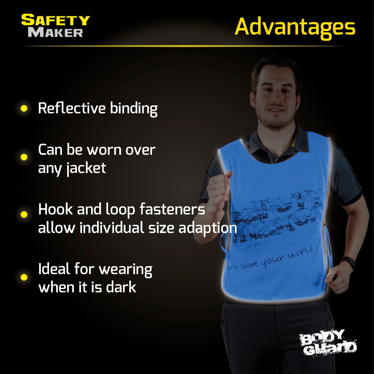 Leisure waistcoat with reflective design elements L/XL blue