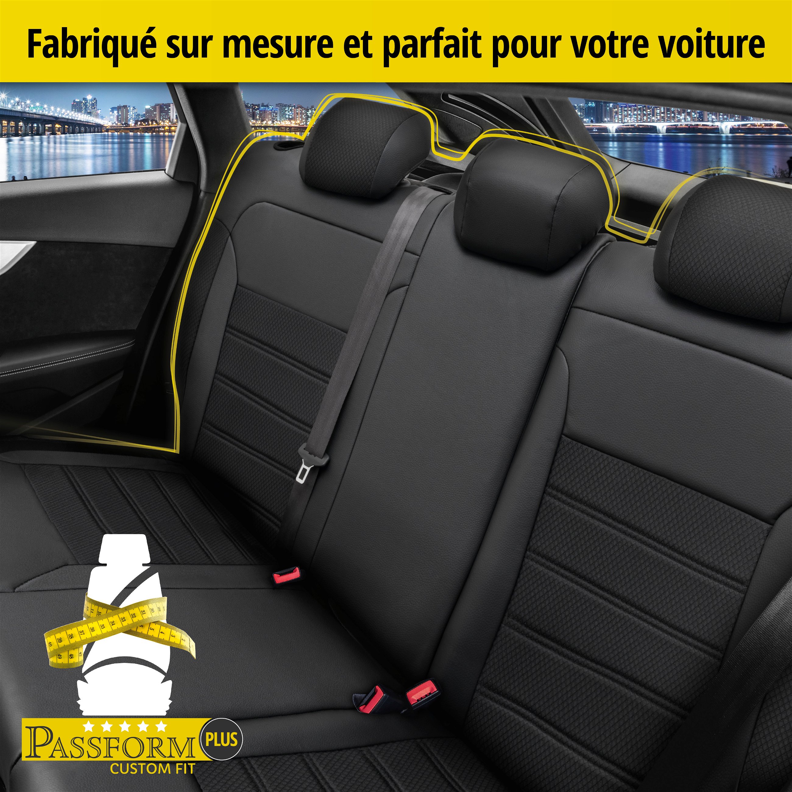 Housse de siège Aversa pour Renault Kadjar (HA, HL) 06/2015-auj., 1 housse de siège arrière pour sièges normaux