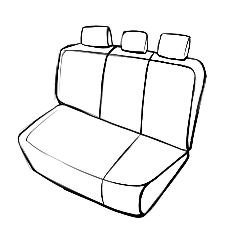 Housse de siège Robusto pour Nissan Qashqai 12/2006 - 04/2014, 1 housse de siège arrière pour les sièges normaux
