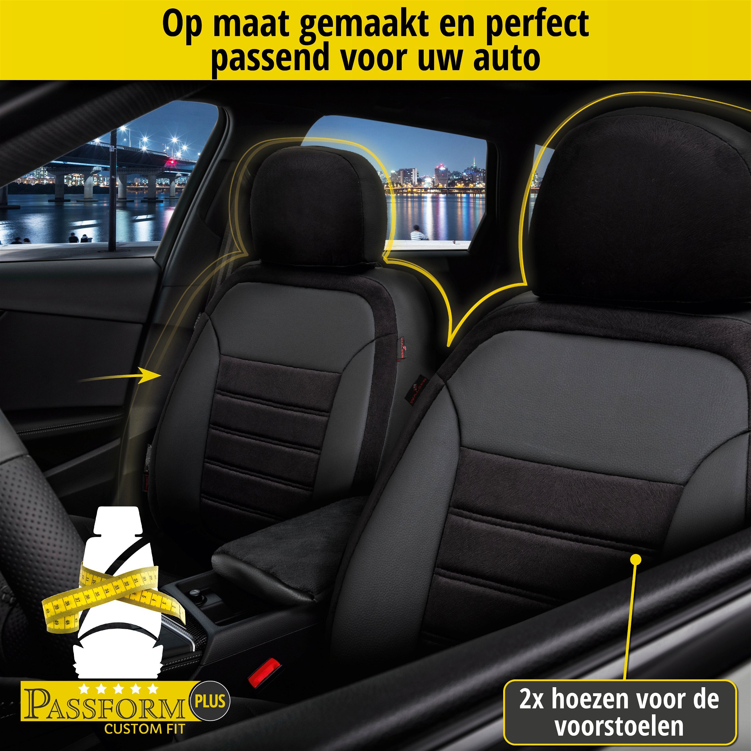 Auto stoelbekleding Bari geschikt voor Toyota Yaris (P9) 01/2005-12/2014, 2 enkele zetelhoezen voor standard zetels