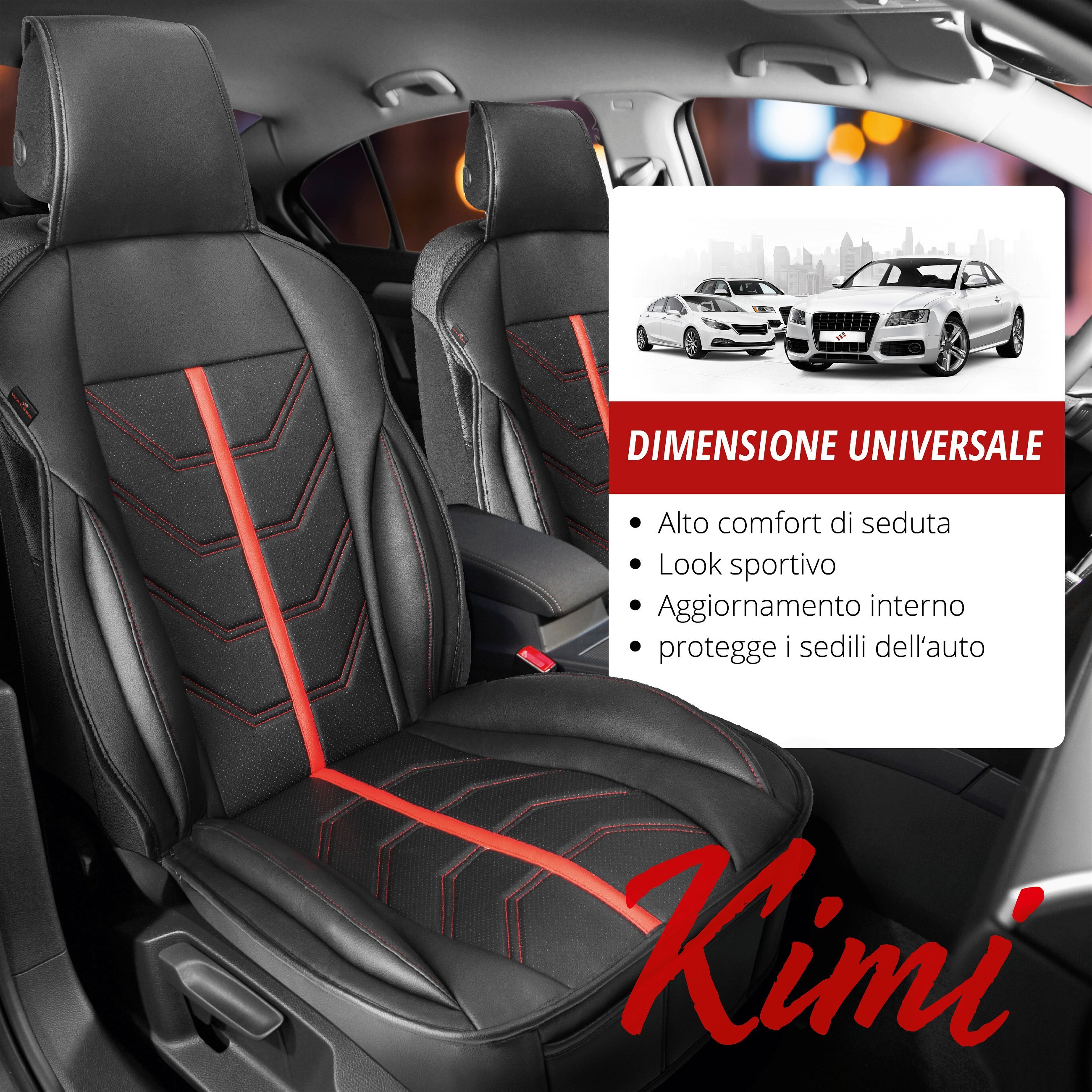 Coprisedili auto Kimi nero/grigio