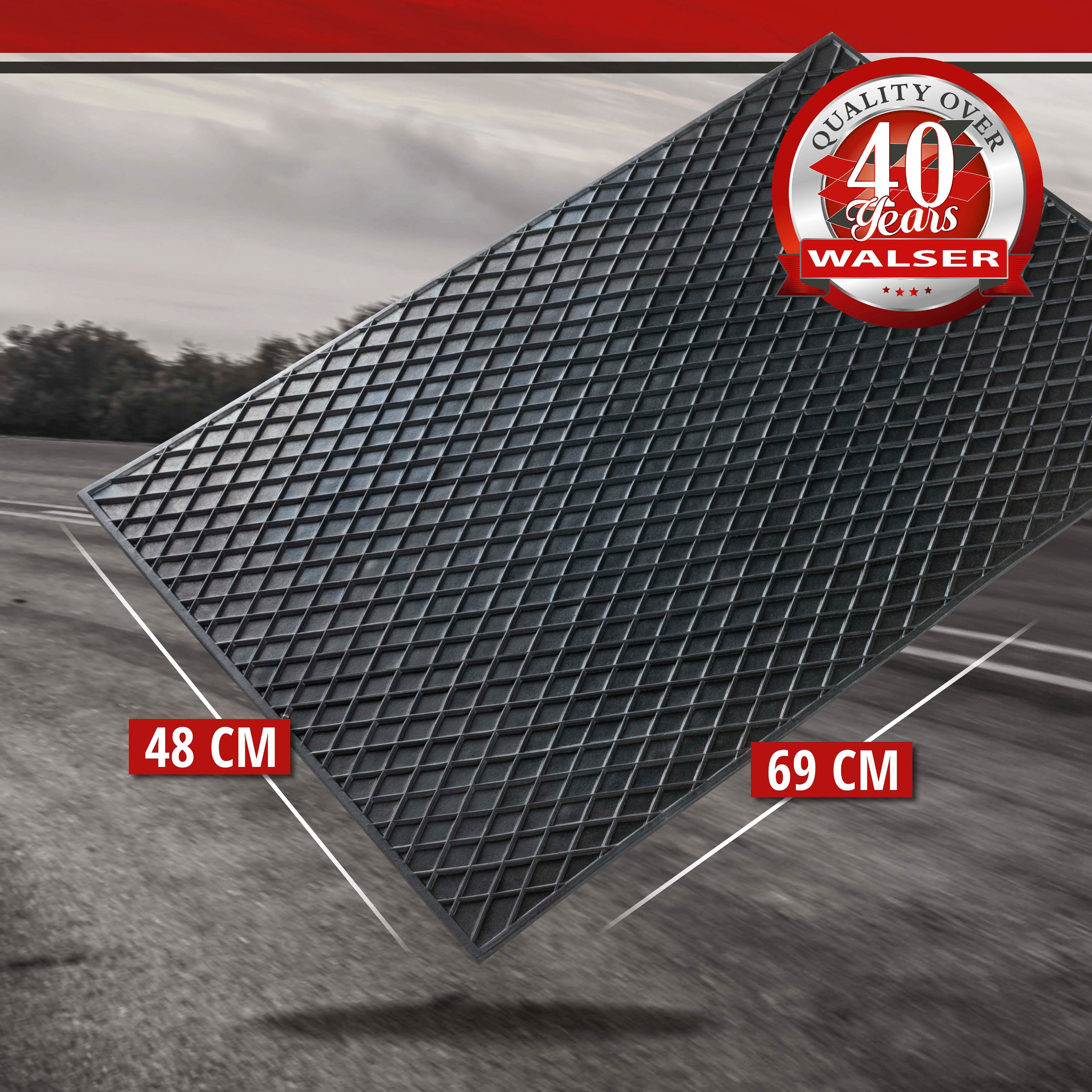 Rubber mats rectangle ca. 70x50 cm black