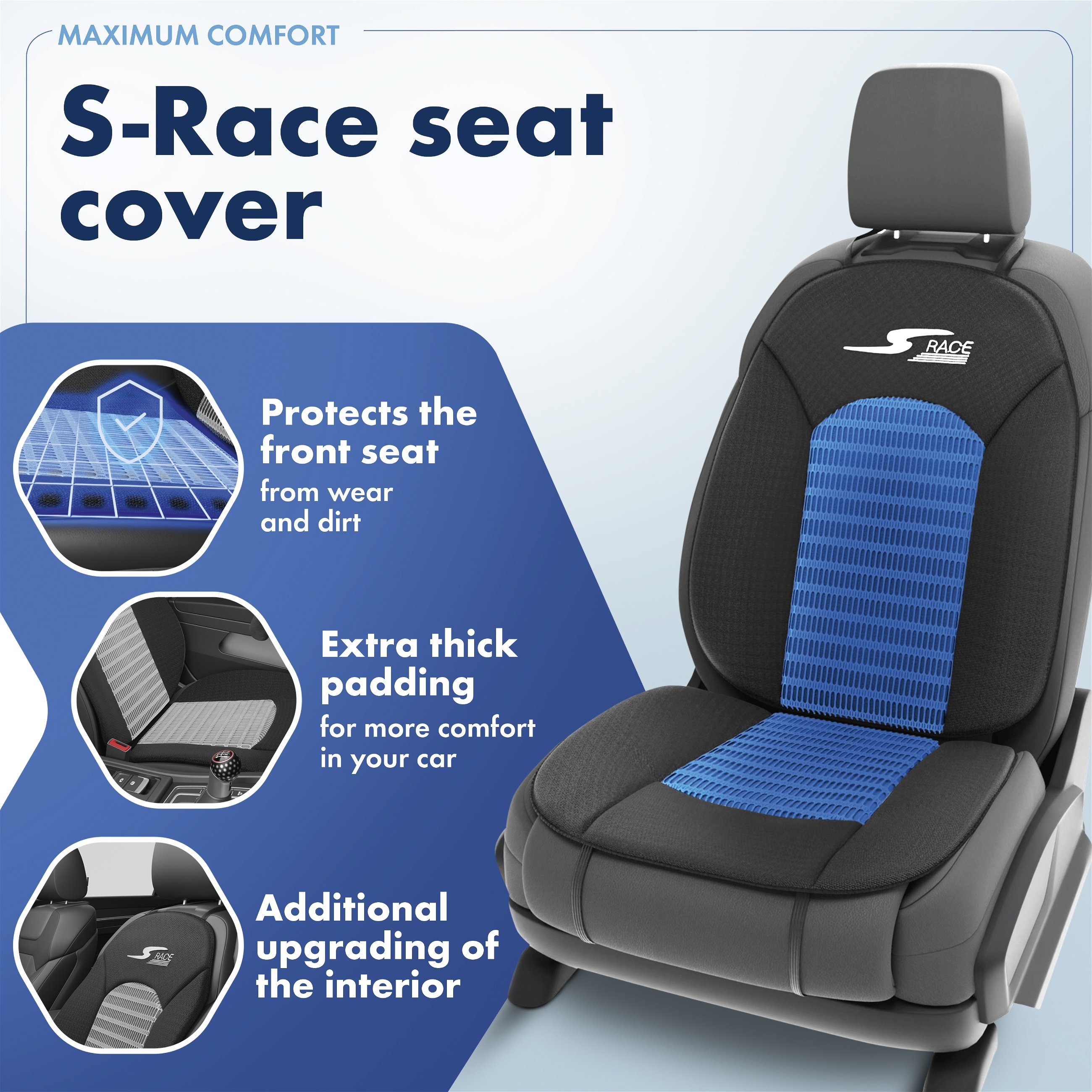 Car Seat cover S-Race blue