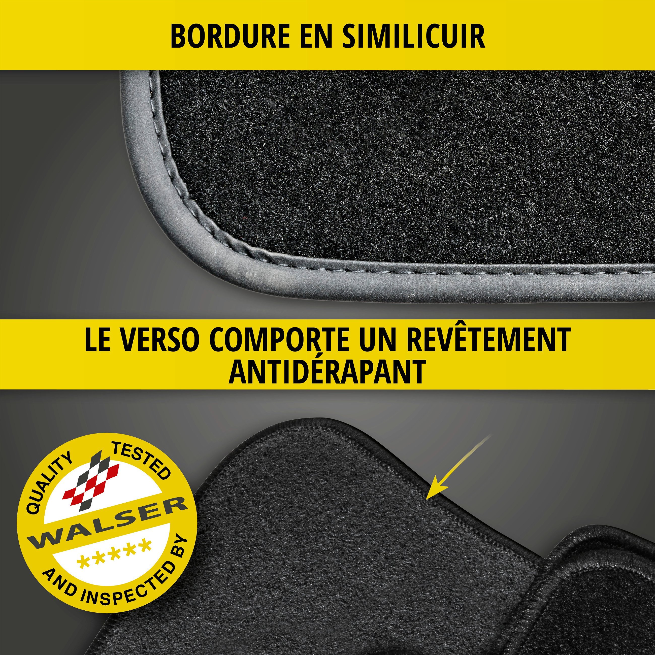 Premium Tapis de sol pour Peugeot 207 (WA, WC) 02/2006-12/2015, Peugeot 207 SW (WK) 02/2007-12/2013
