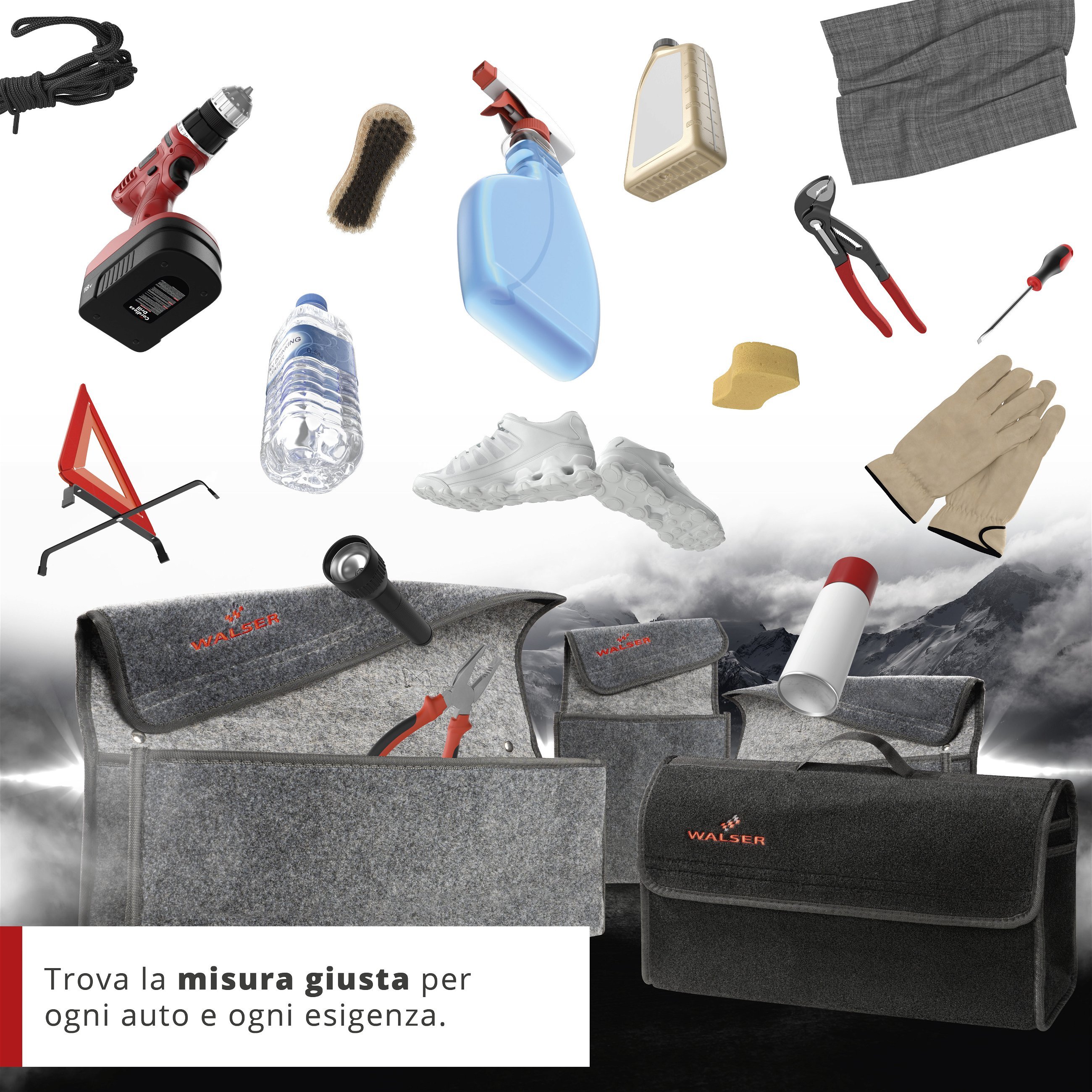 Borsa per il bagagliaio dell'auto Toolbag taglia L, borsa di stoccaggio auto nero 50x16x21cm