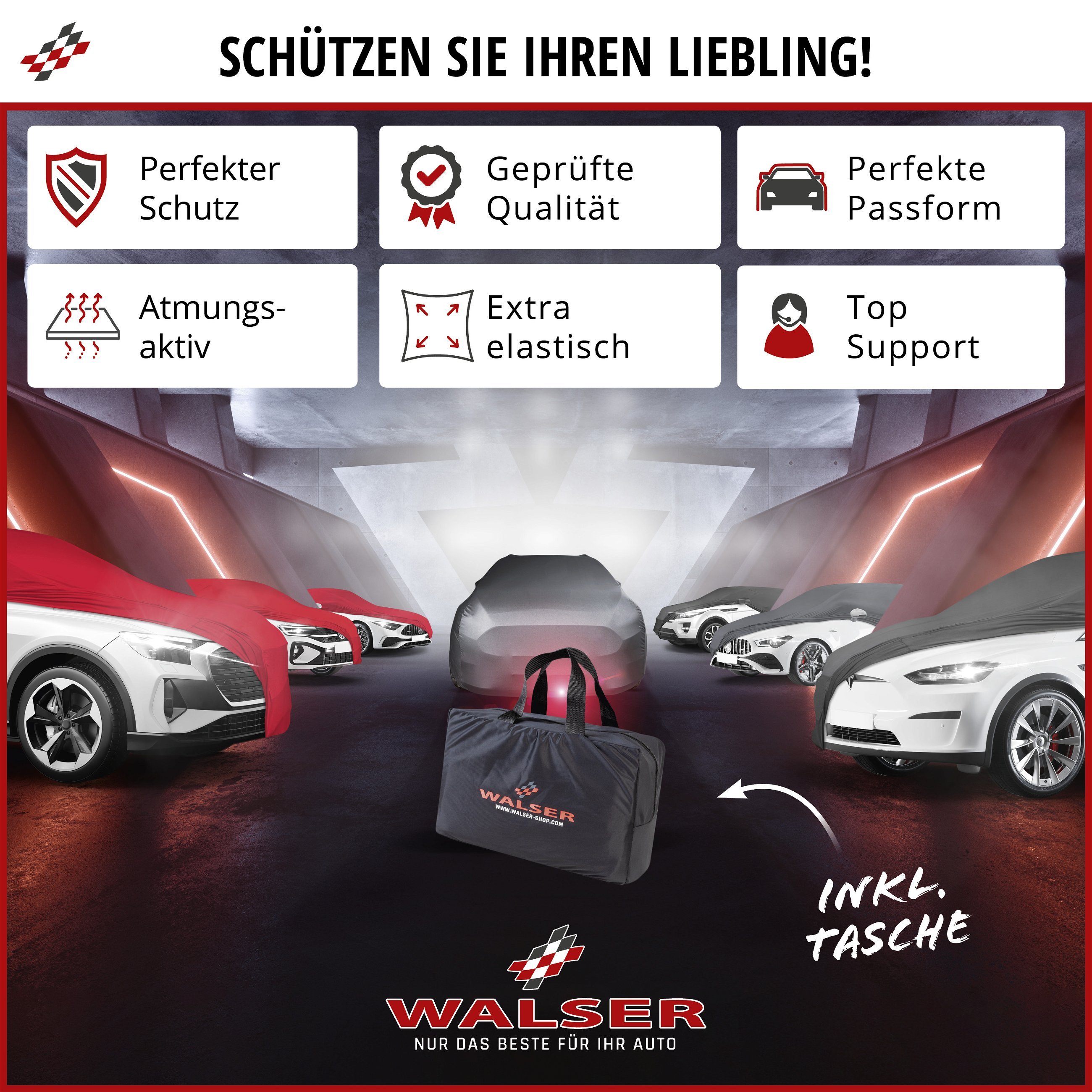 Autoplane Indoor Stretch Plus, PKW-Abdeckplane Kombi Größe L anthrazit