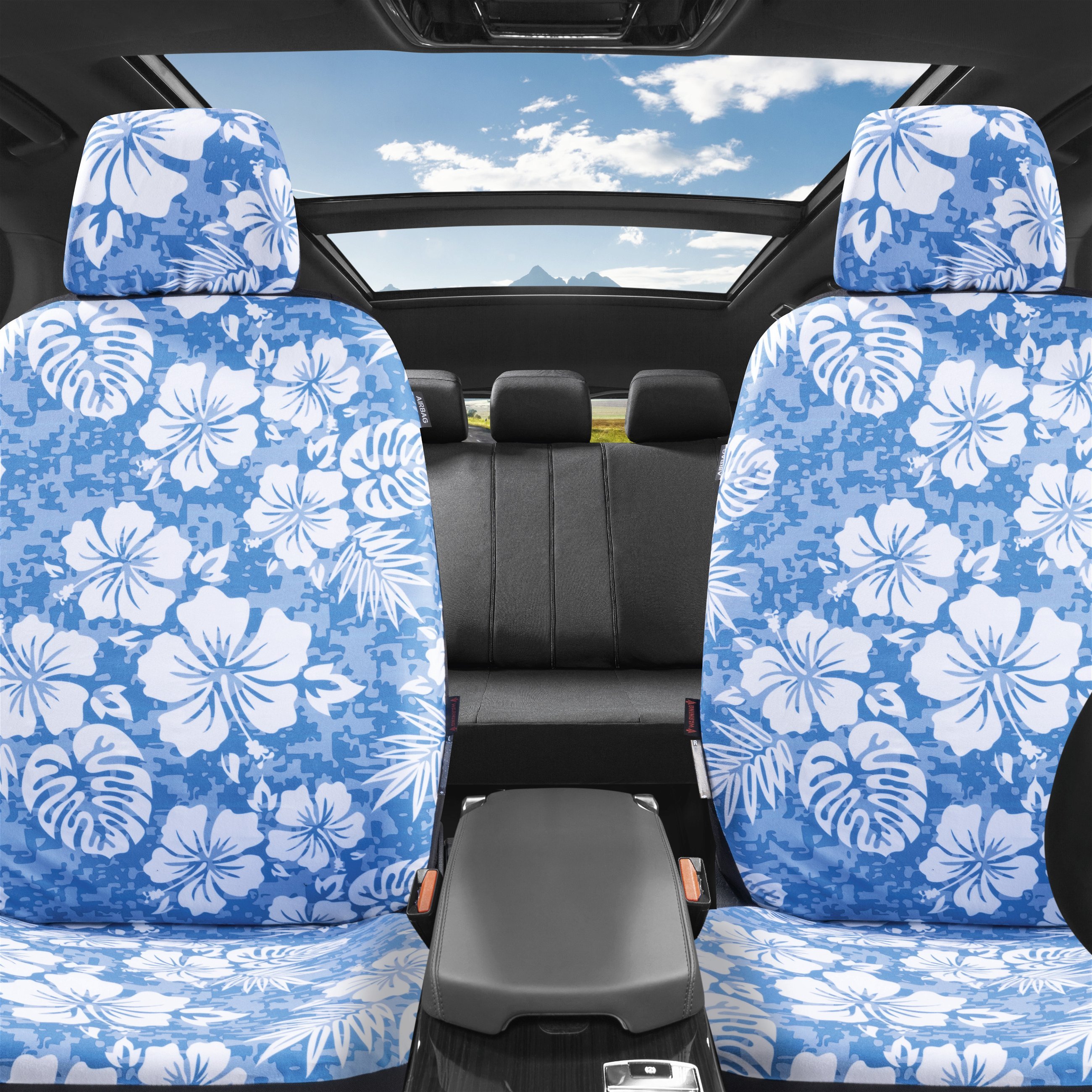 Car seat cover Tropical Hawaii for 1 front seat, single seat cover