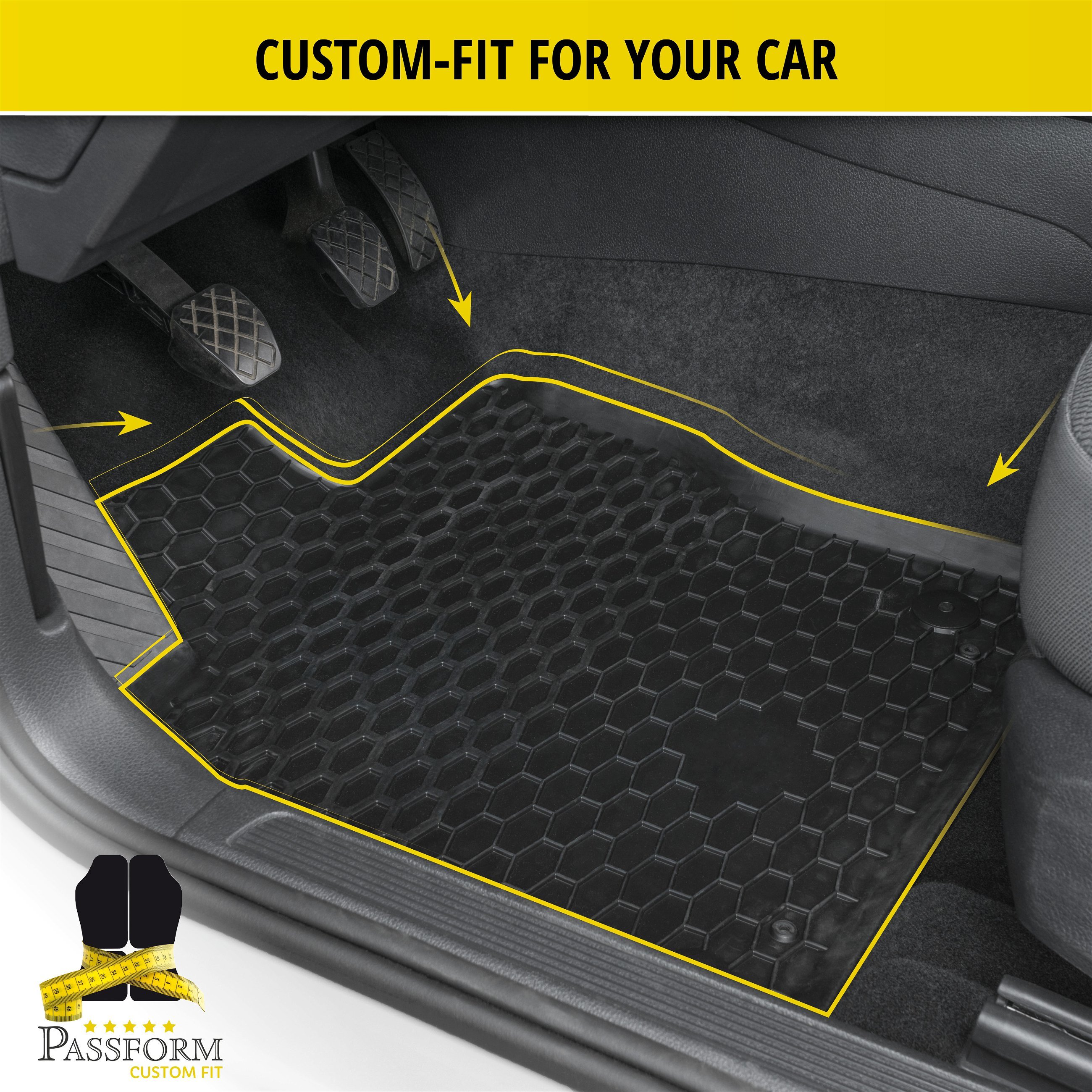 Rubber mats DirtGuard for Citroen Spacetourer/Peugeot Traveller/Toyota Proace Verso 2016 - Today, Fiat Ulysee 2022 - Today, Opel Zafira Bus 2019 - Today