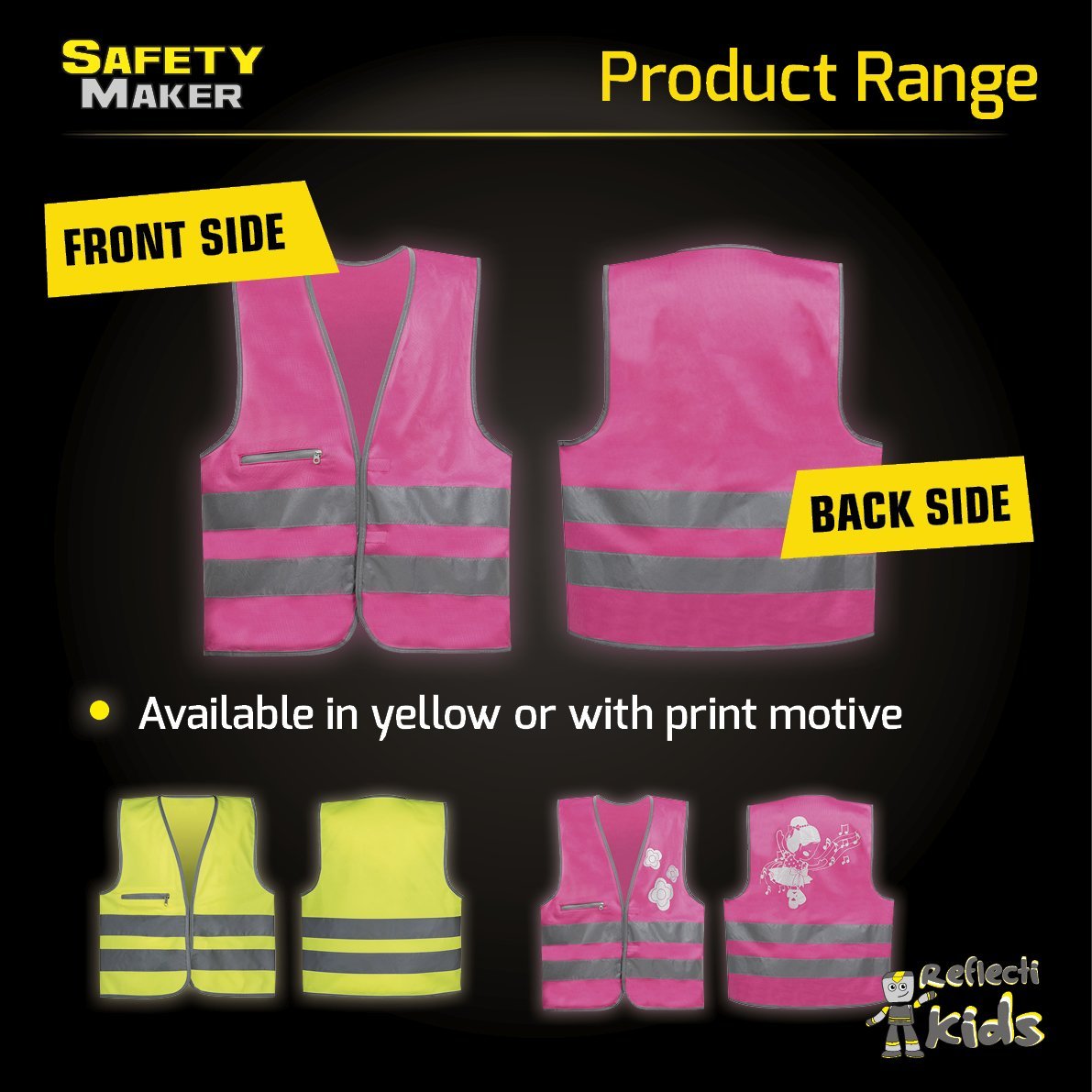 Safety vest 3-6 years pink