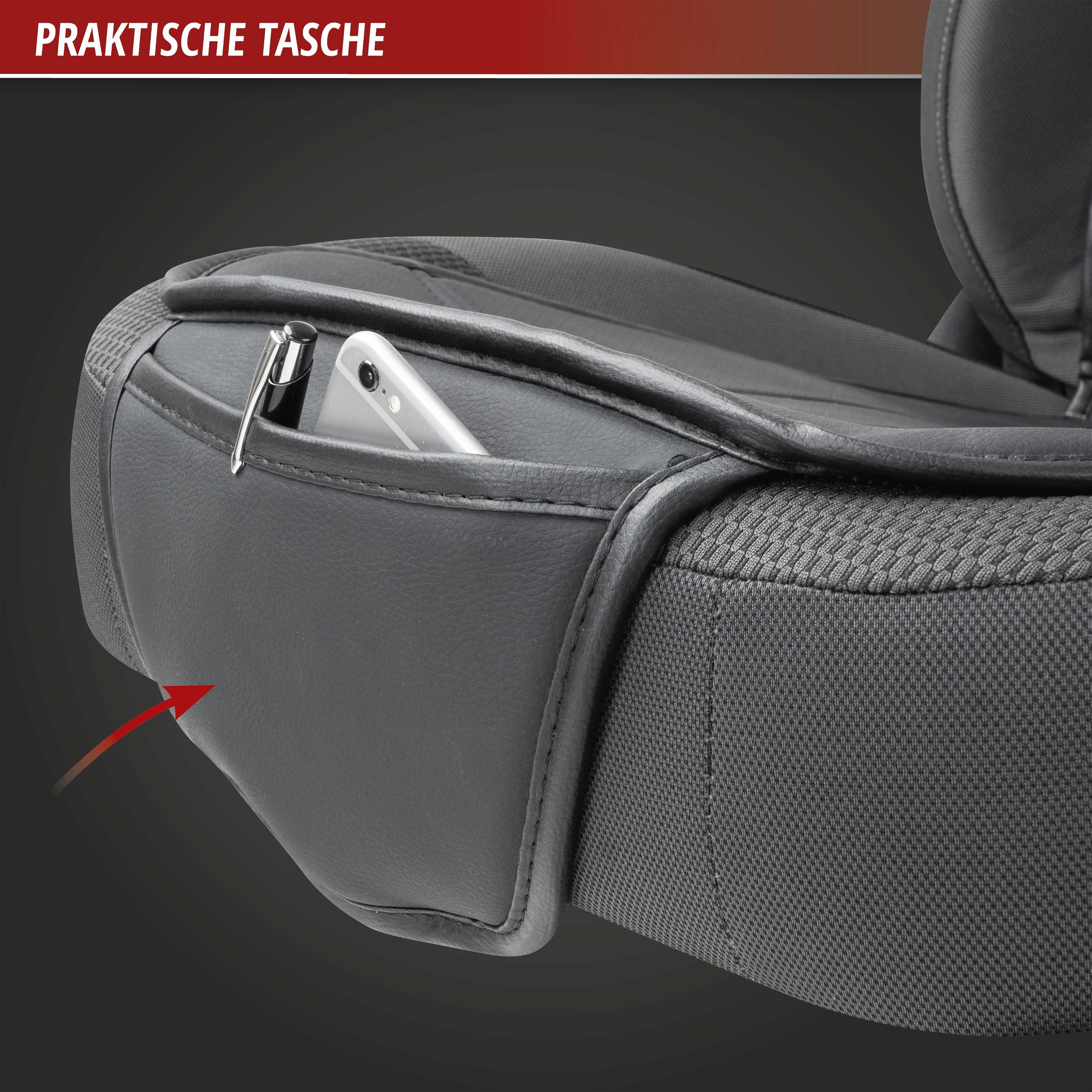 PKW Sitzauflage Lewis, Auto-Sitzaufleger schwarz