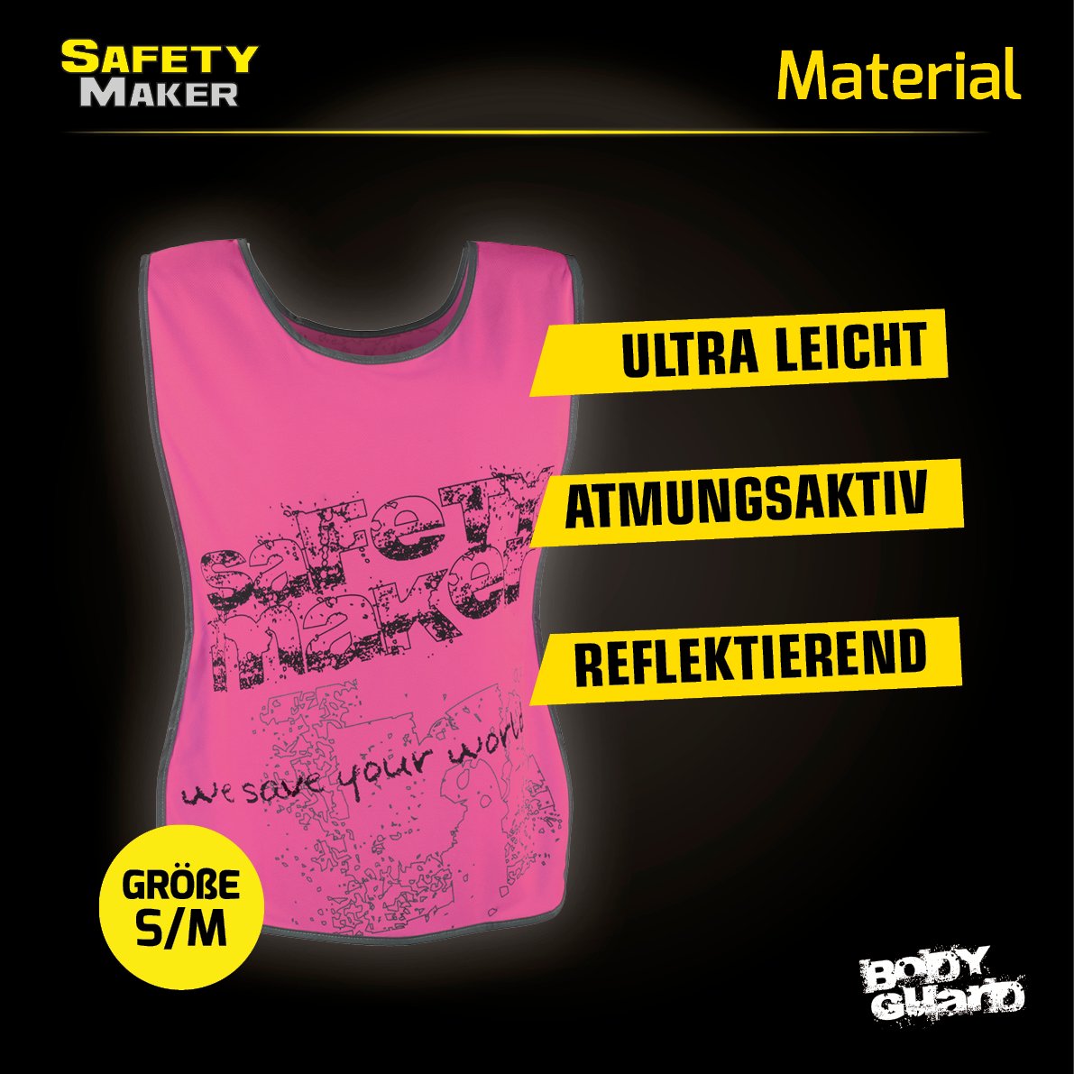 Reflektierende Freizeitweste S-M pink