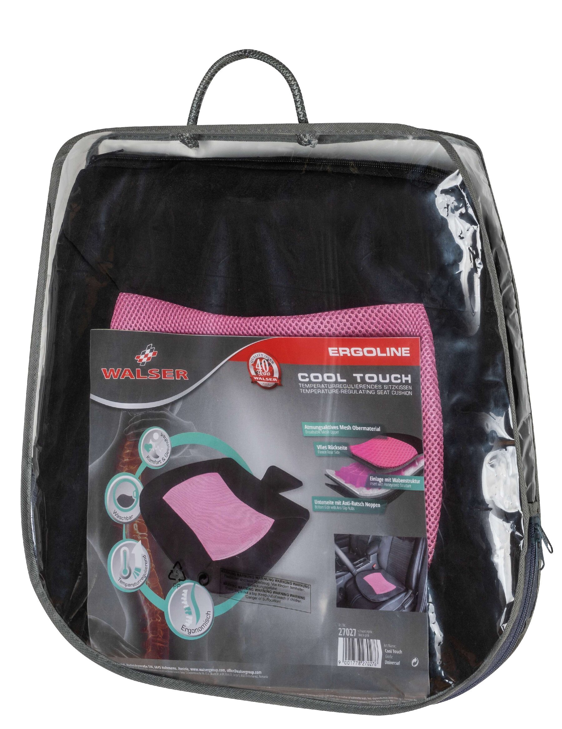 Cuscino del sedile Cool Touch nero-rosa