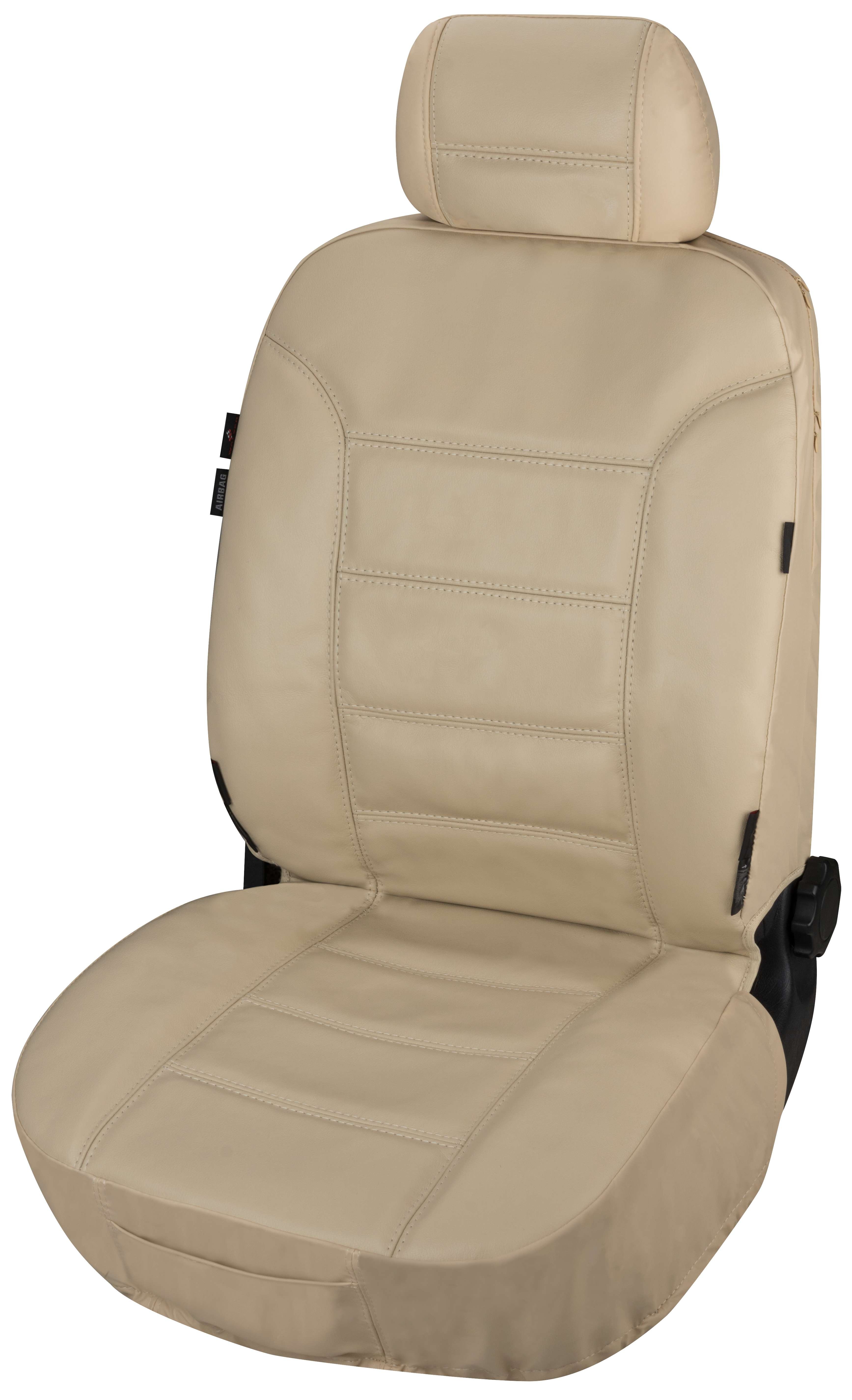 Car Seat cover Billy in real leather beige ZIPP-IT