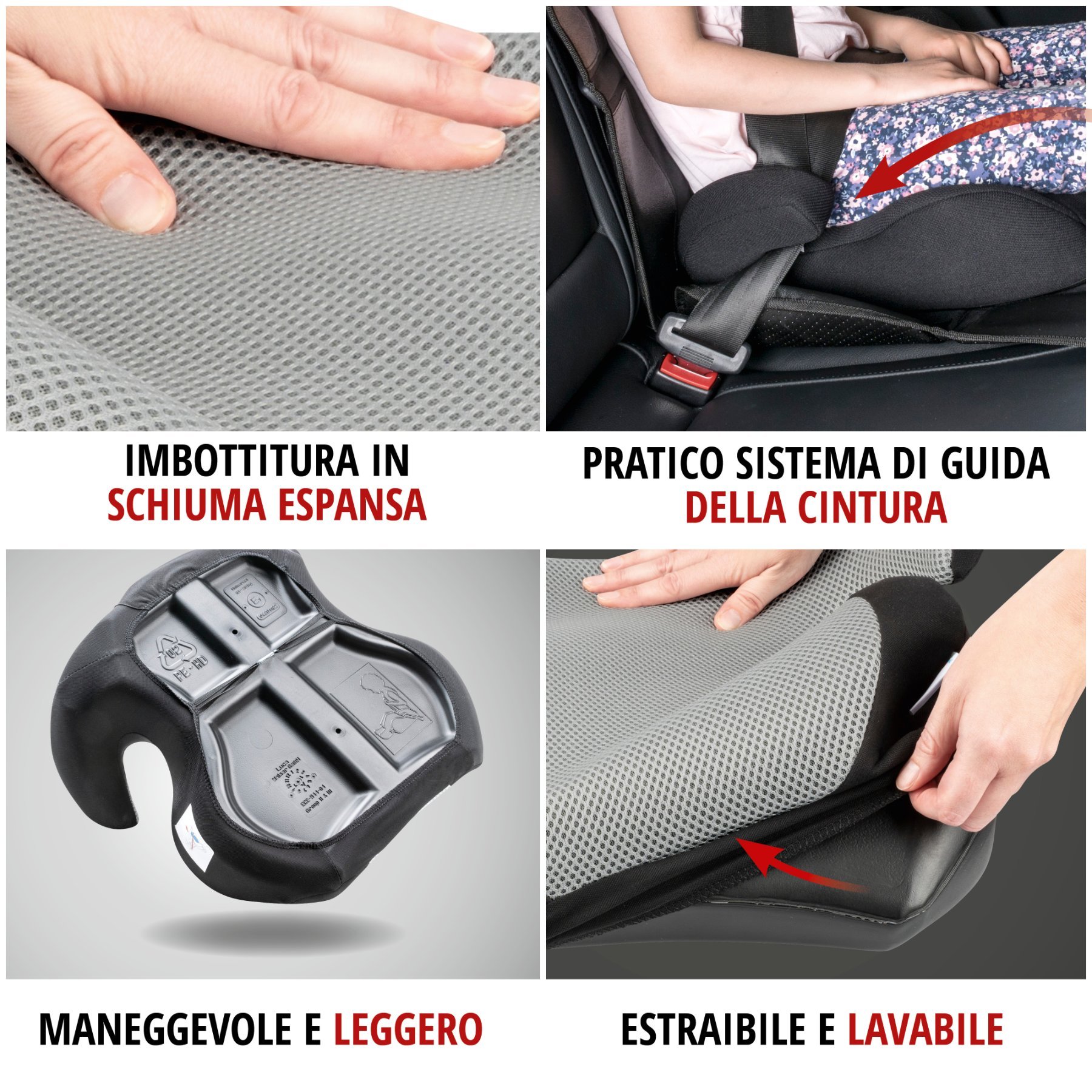 Rialzo per bambini Lino nero/argento