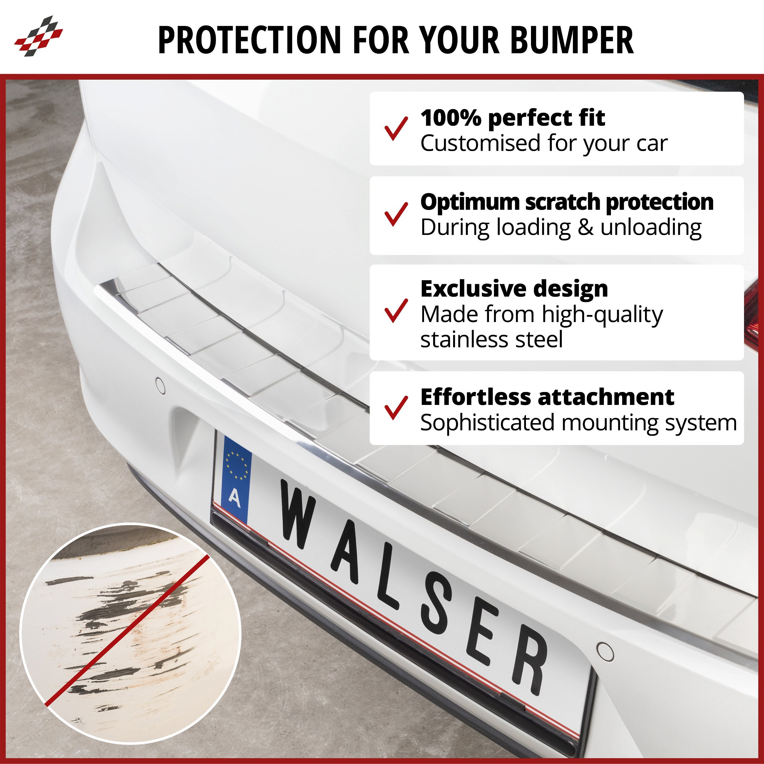 Bumper Protection Proguard made of stainless steel for Mercedes-Benz GLC (X253) 06/2015-2019