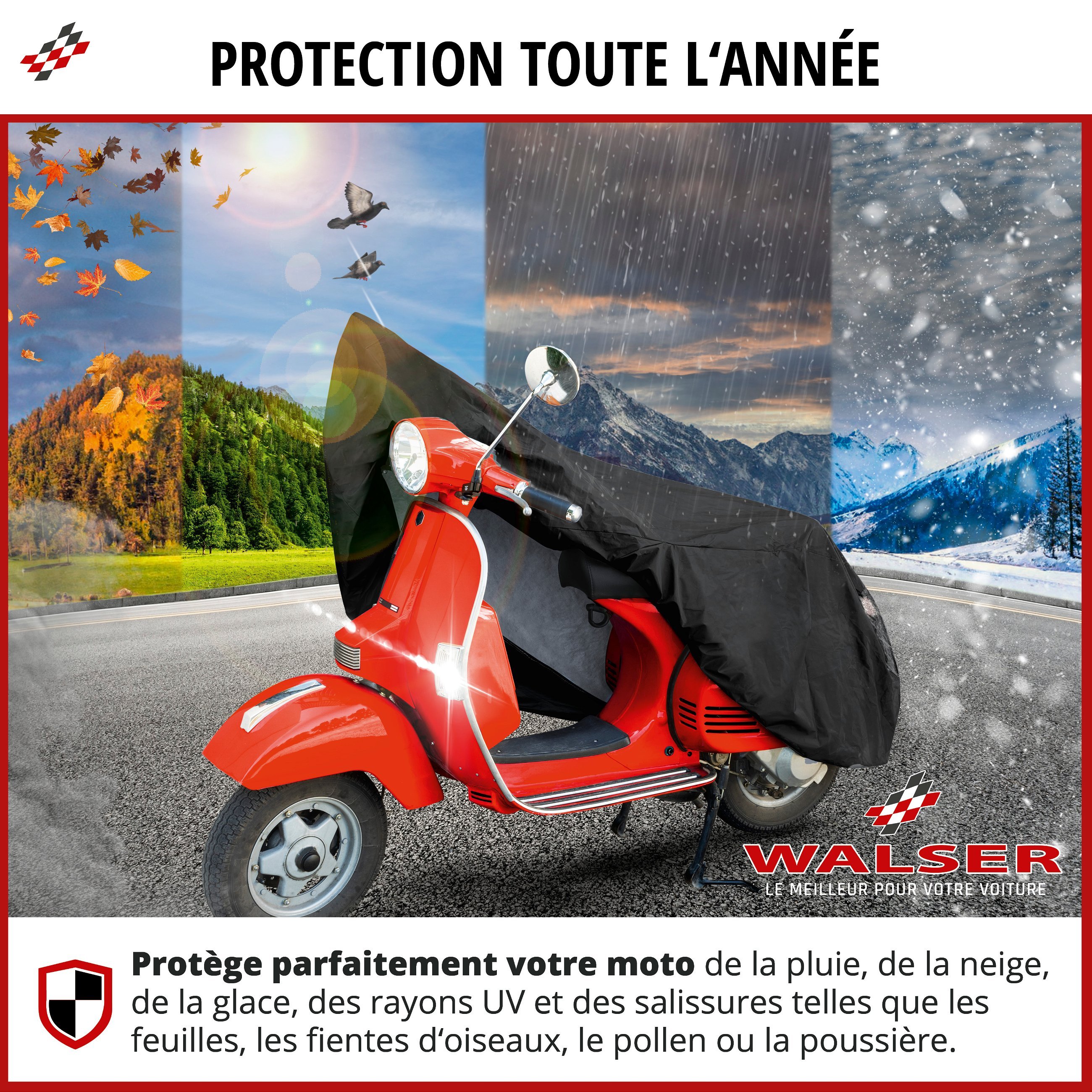 Garage à motos Scooter taille S PVC - 185 x 90 x 110 cm noir