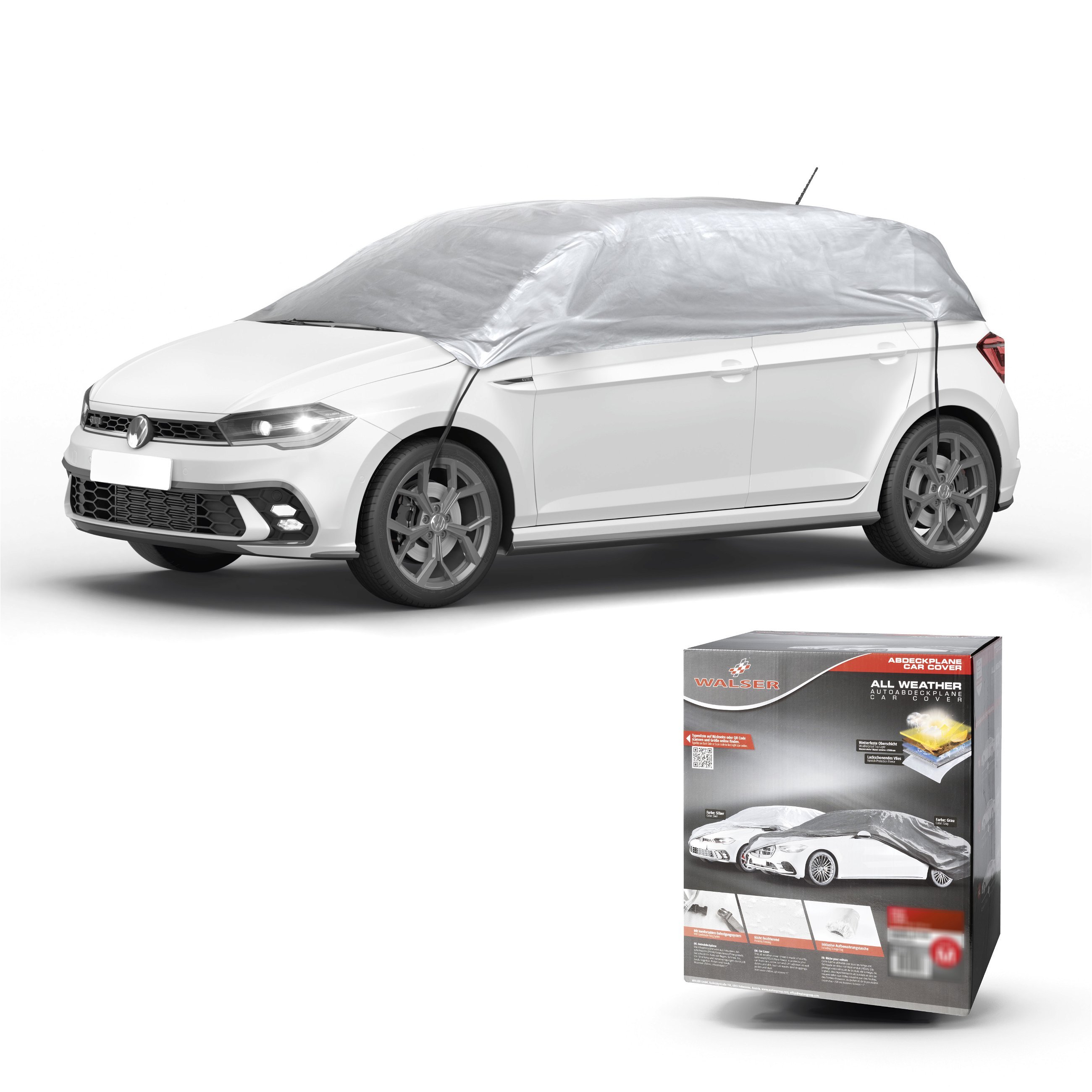 Telone per auto All Weather Basic, telone auto mezzo garage misura M argento
