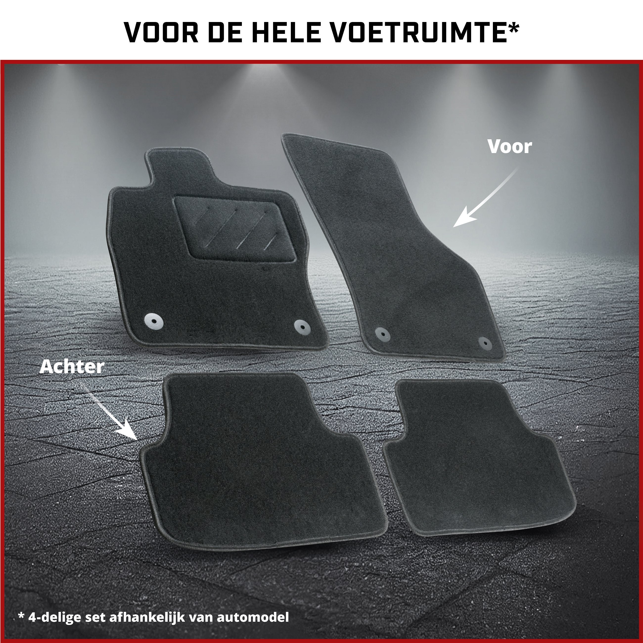 Naaldvilt Velours voetmatten geschikt voor Opel Astra H 01/2004-05/2014, Astra H Caravan 08/2004-05/2014, Astra H GTC 03/2005-10/2010