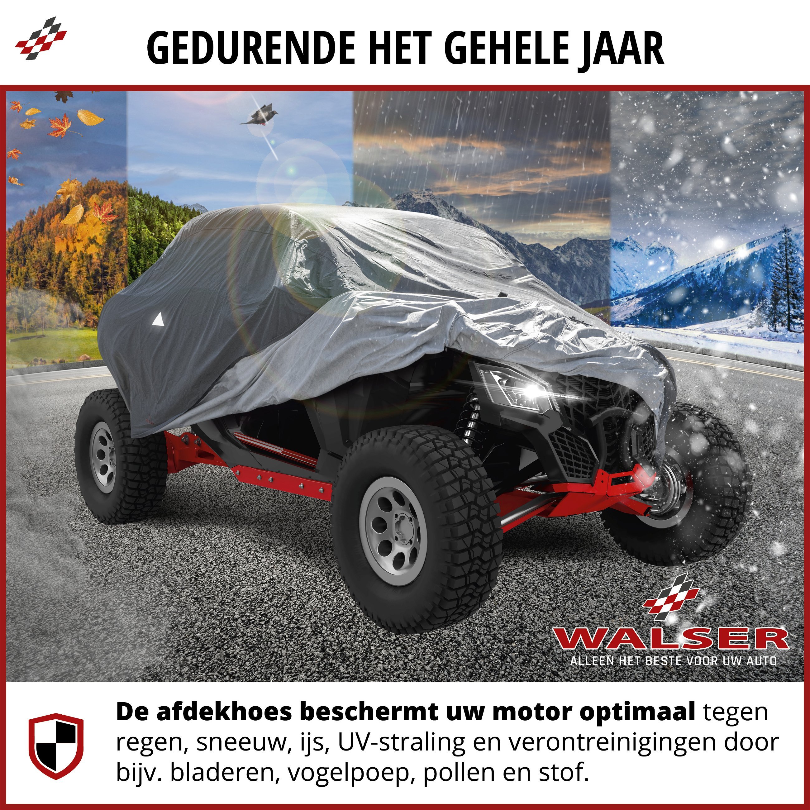 Quad Cover Dekzeil All Weather Plus, Cover voor Off-Road voertuigen Maat M grijs