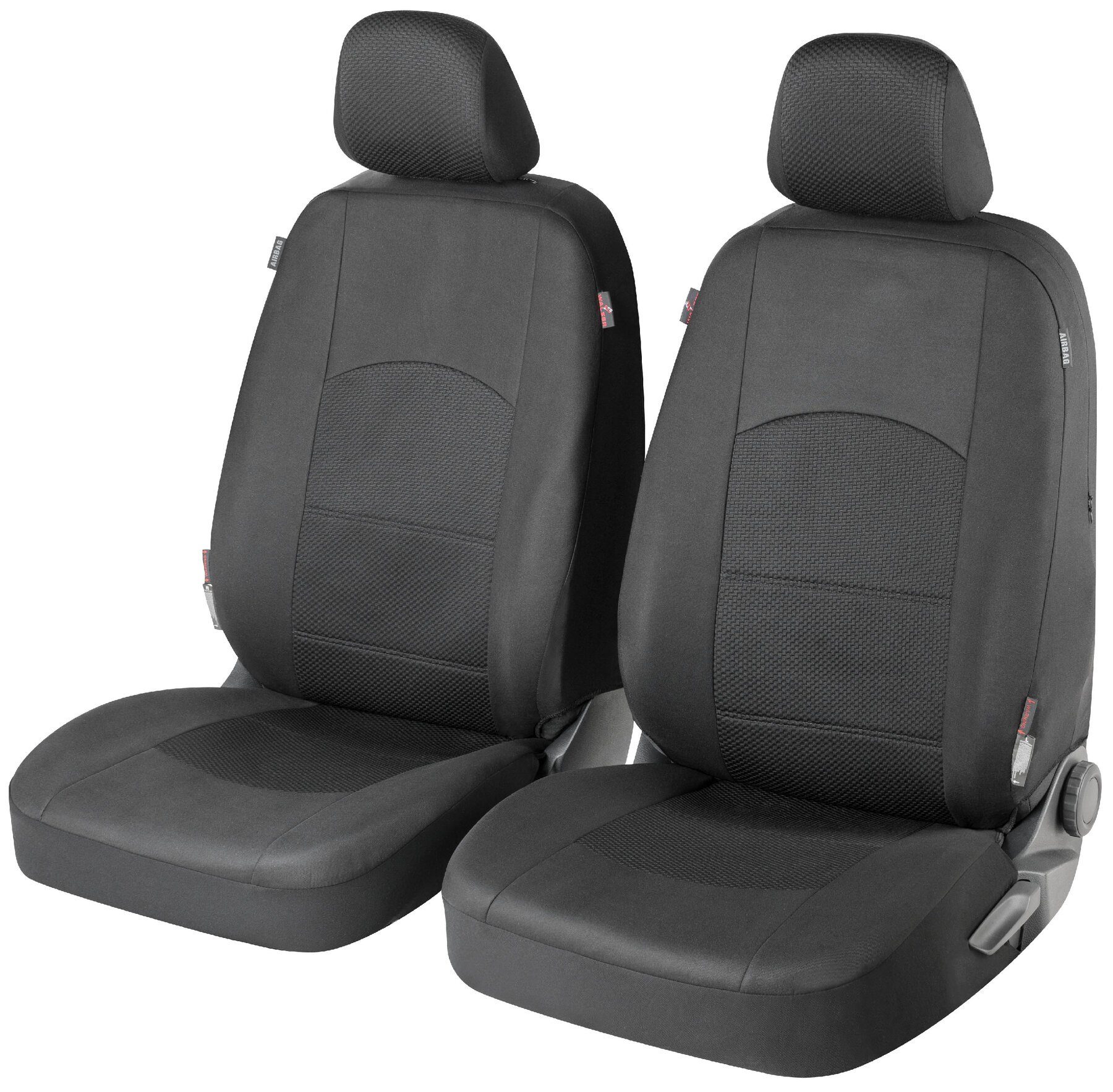 Autositzbezug ZIPP-IT Premium Derby, PKW-Schonbezüge für 2 Vordersitze mit Reißverschluss-System schwarz