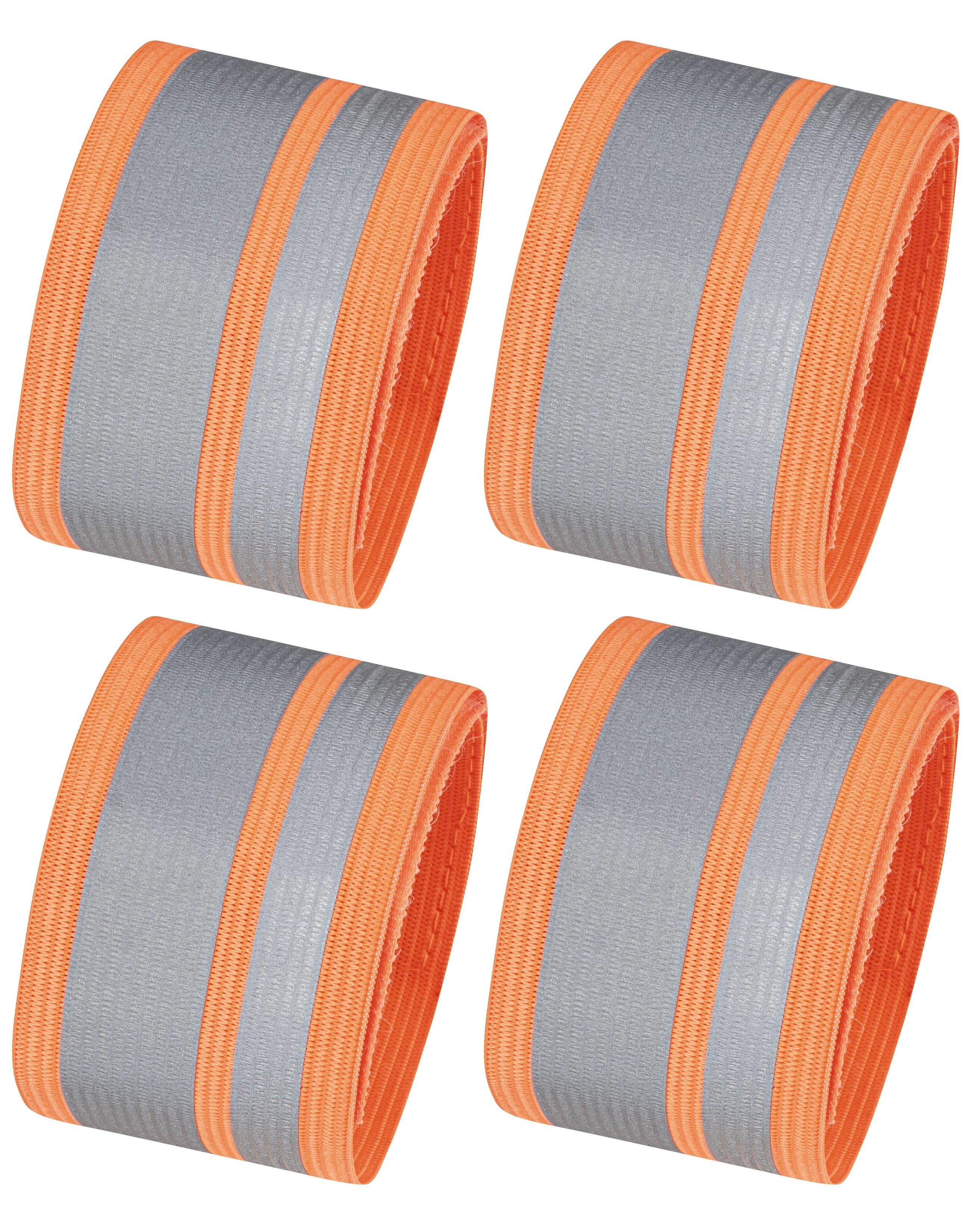 Reflektierende Bänder 4 Stück, reflektierendes Armband 5x40 cm orange