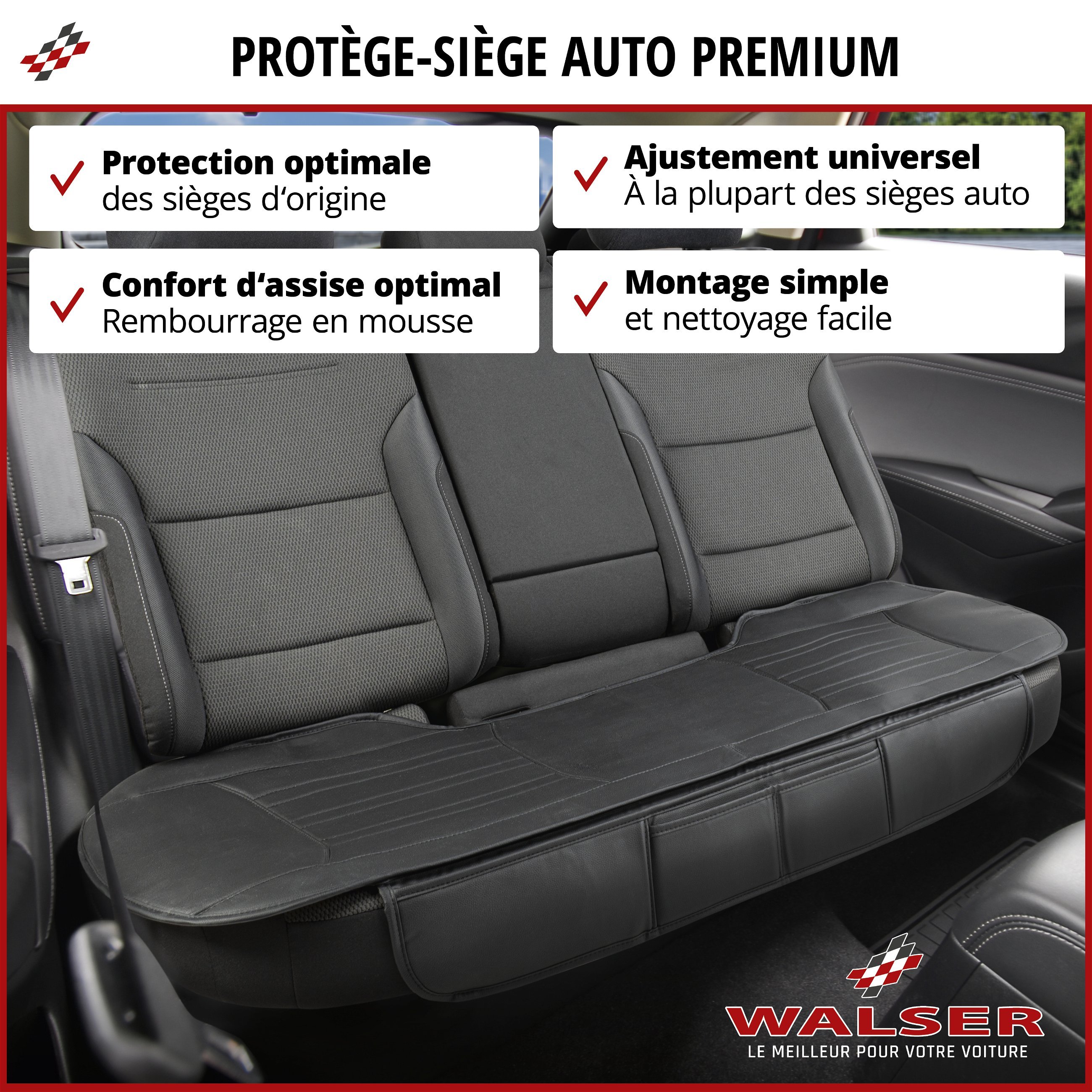 Couvre Siège Auto - Confort Premium - Noir