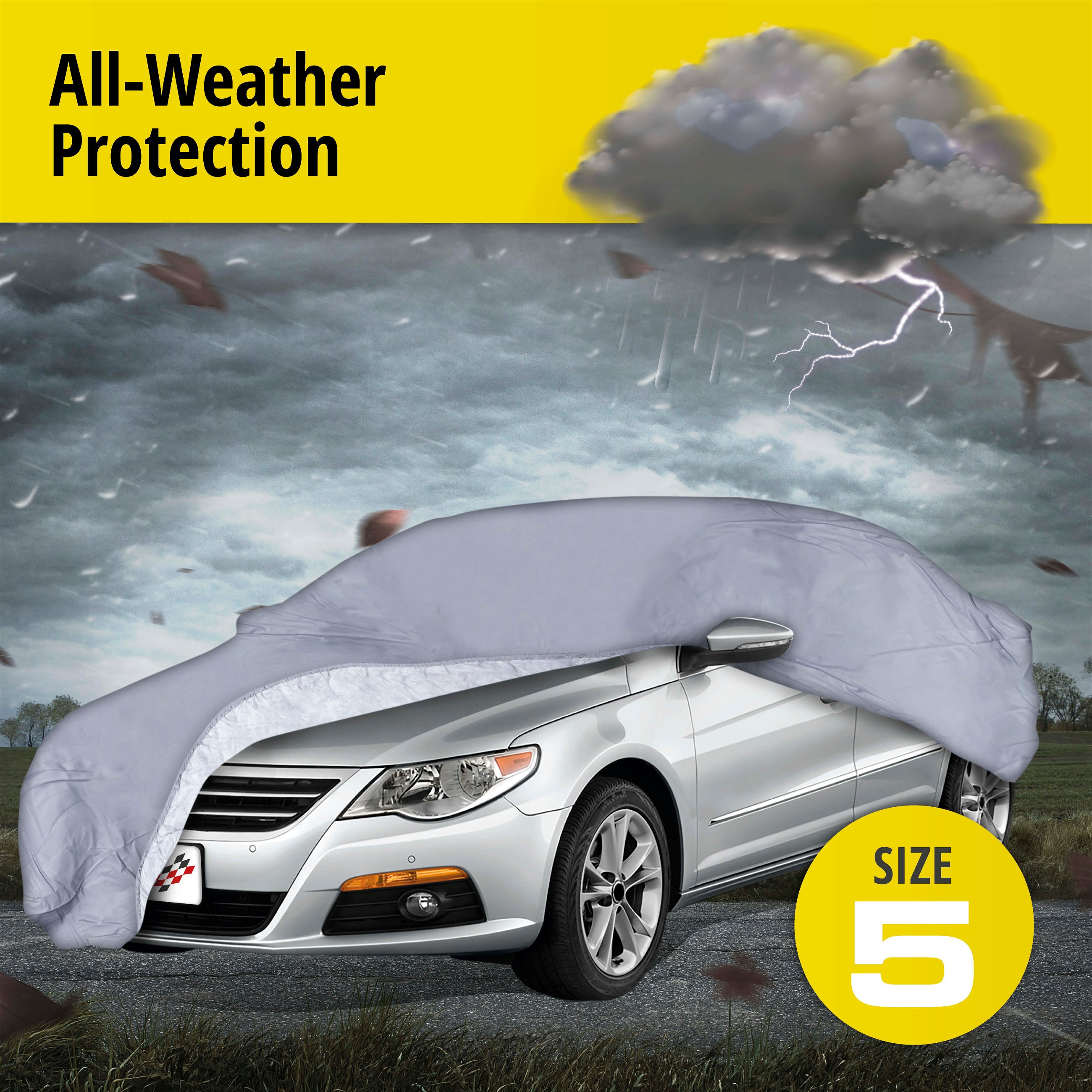 Car tarpaulin All Weather Premium size 5 grey