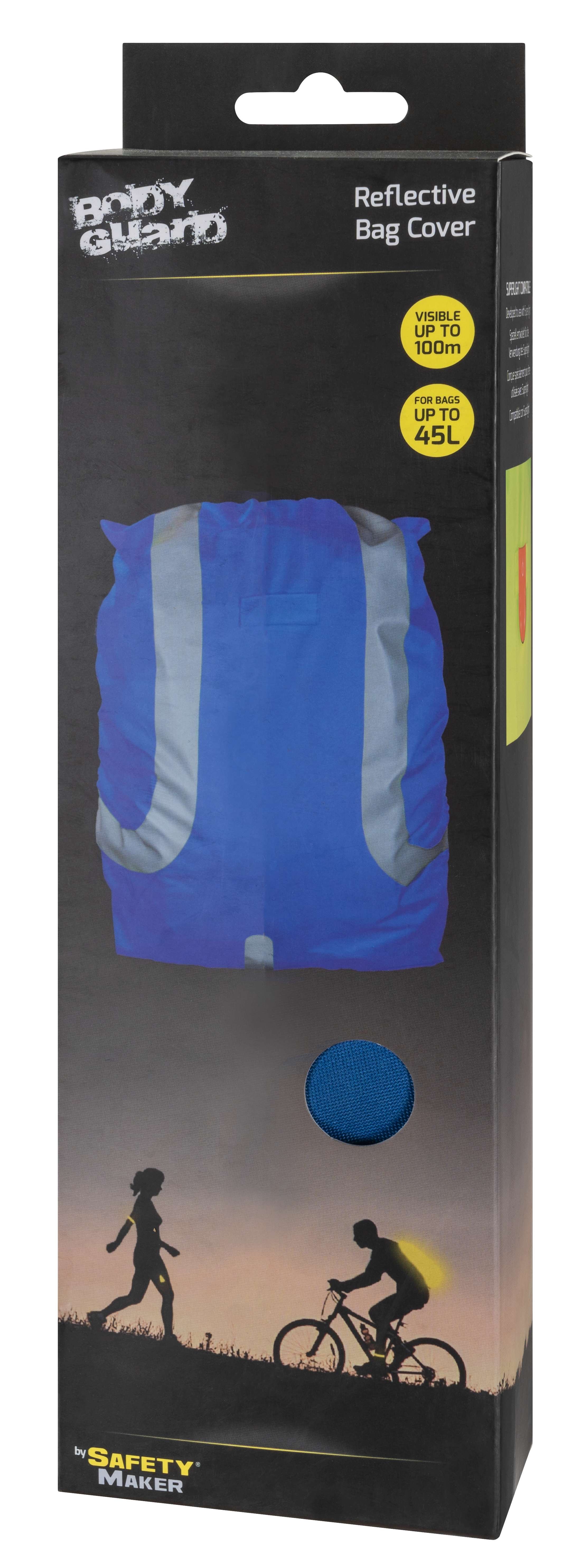 Reflective backpack cover water resistant blue 45L
