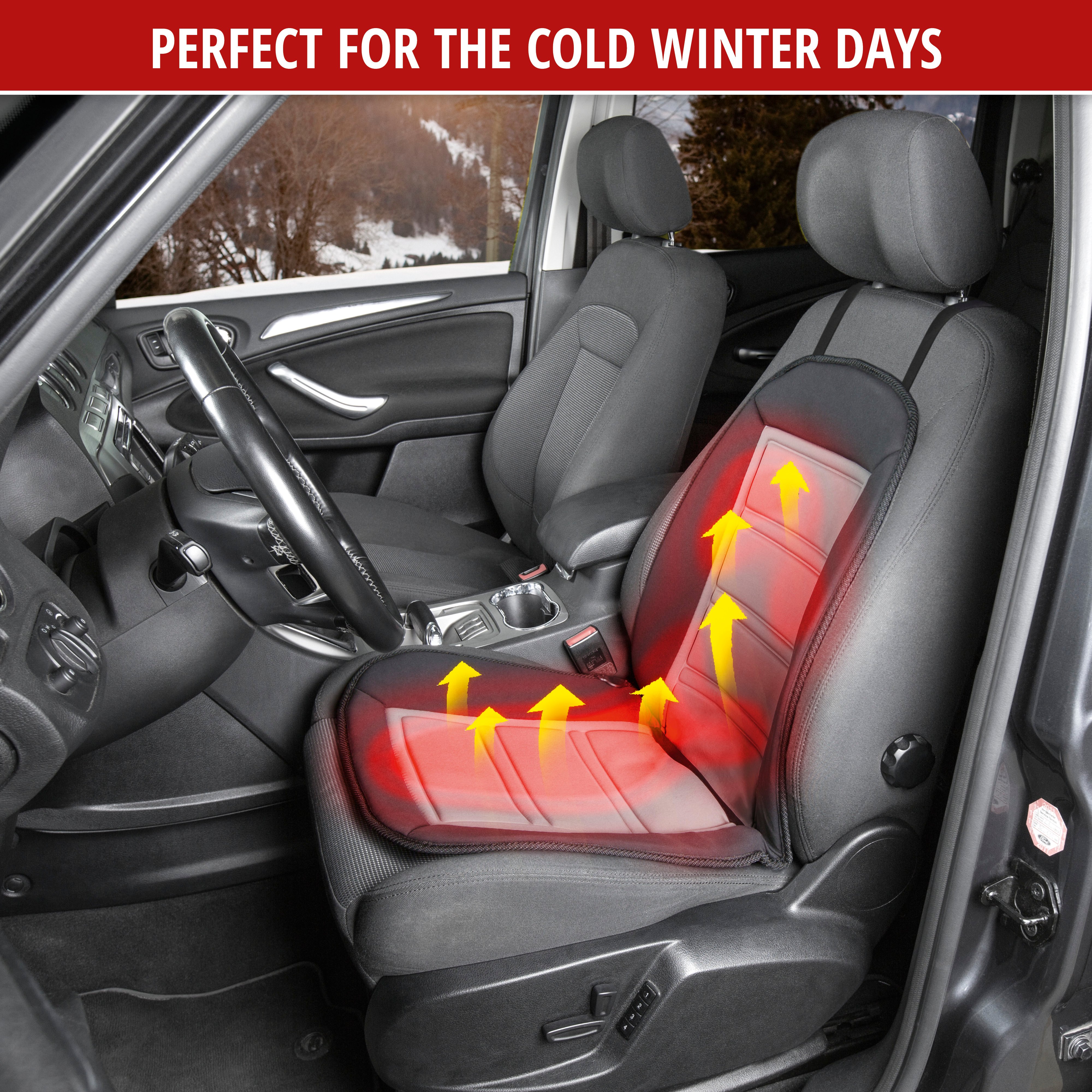 Heating Pad, Seat Heating Car Seat Warm Up black-grey