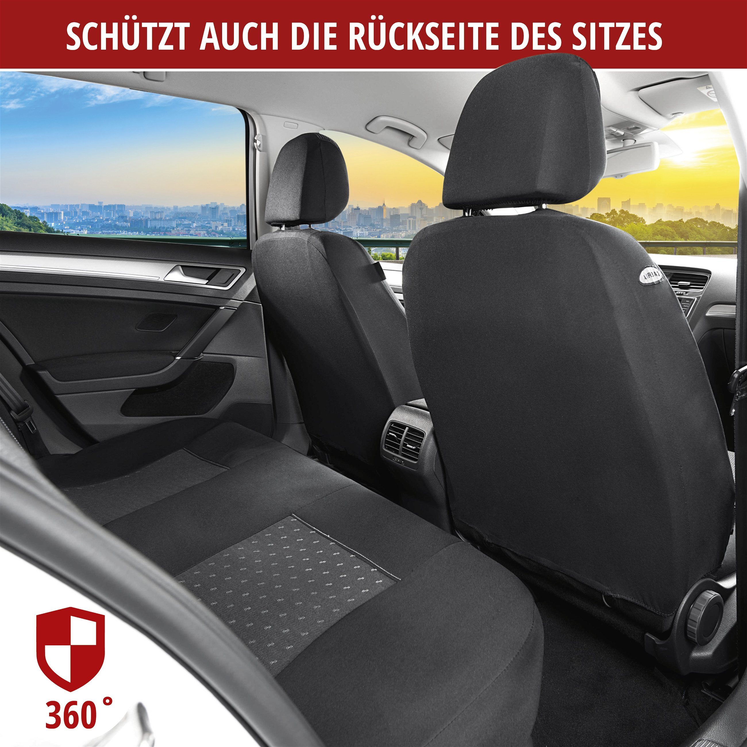 Autositzbezug Premium DotSpot, PKW-Schonbezüge Komplettset grau/schwarz