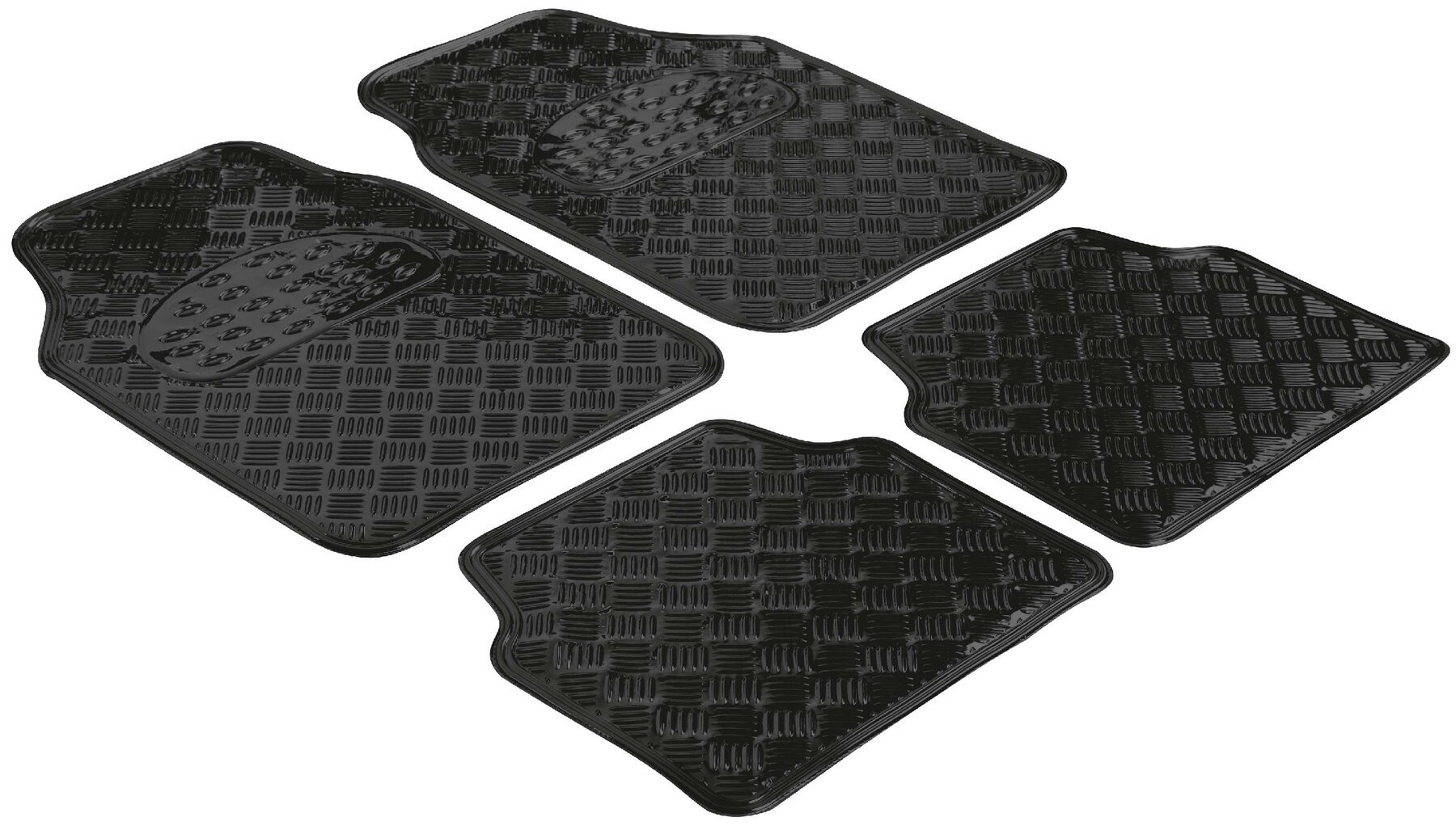 Tapis en caoutchouc, tapis de voiture universel tapis de protection  métallique noir