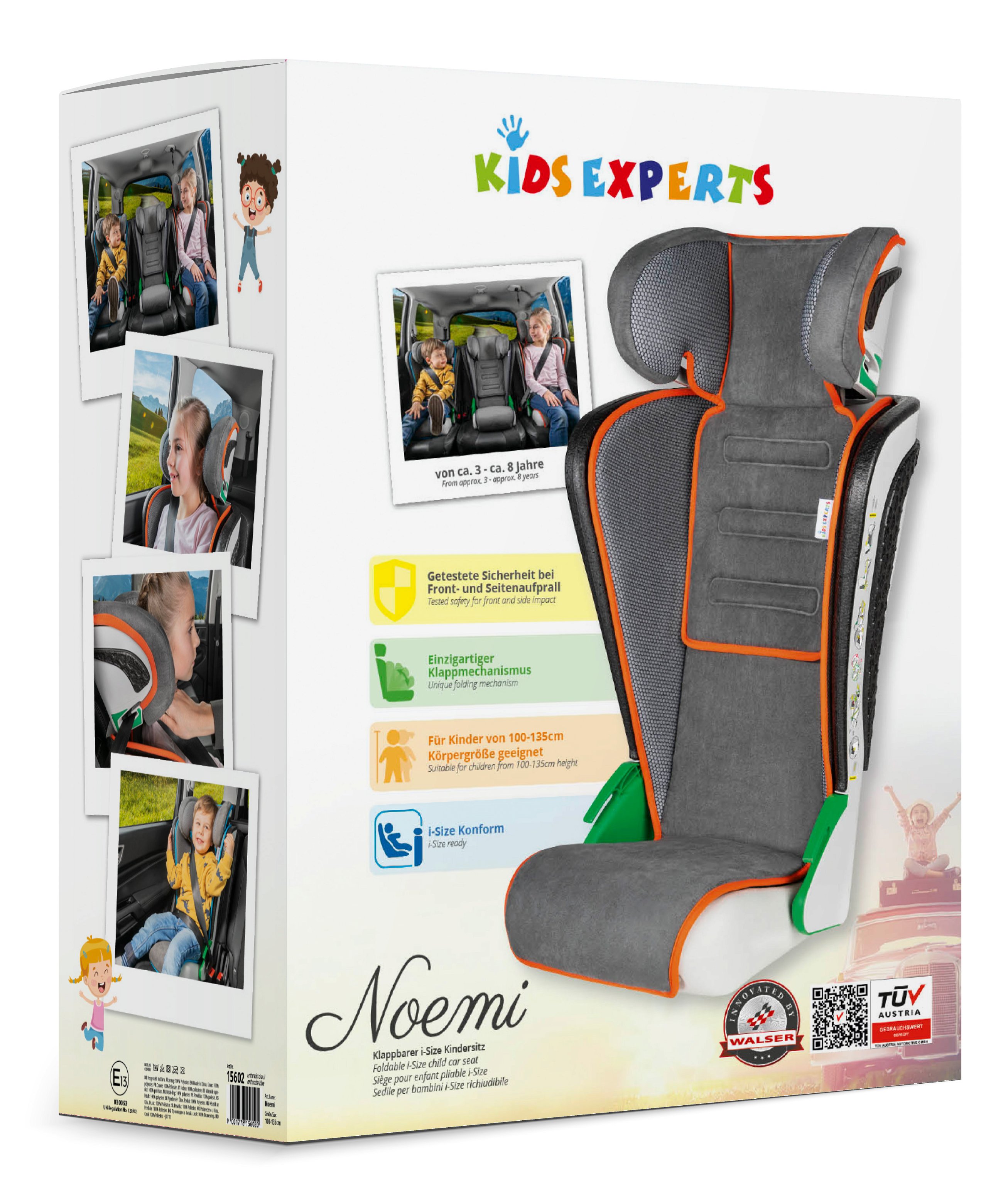 Child seat Noemi anthracite/orange