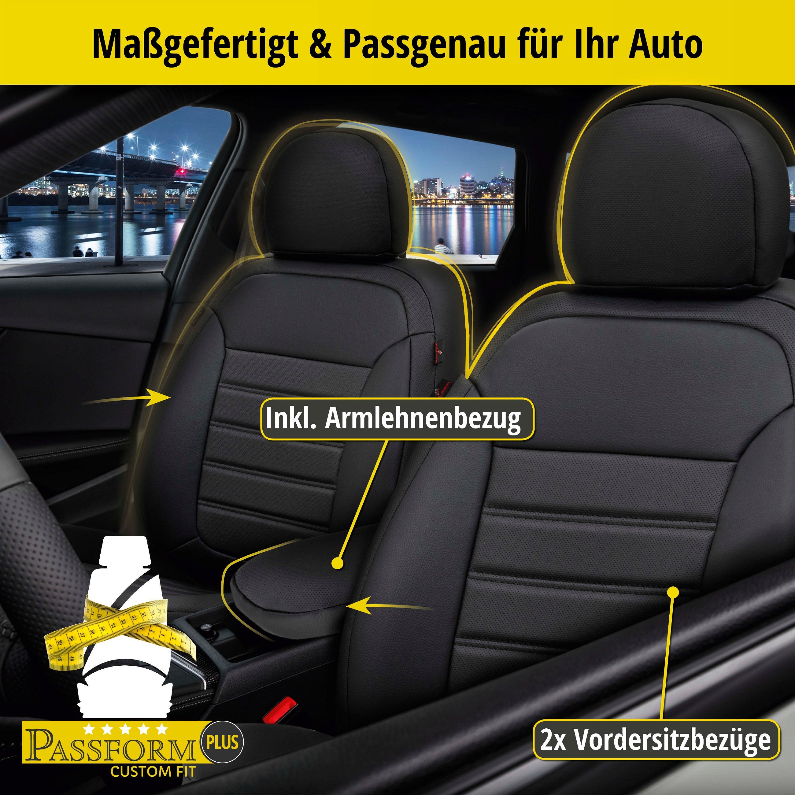 Passform Sitzbezug Robusto für Audi A6 Avant (4G5, 4GD, C7) 05/2011-09/2018, 2 Einzelsitzbezüge für Normalsitze
