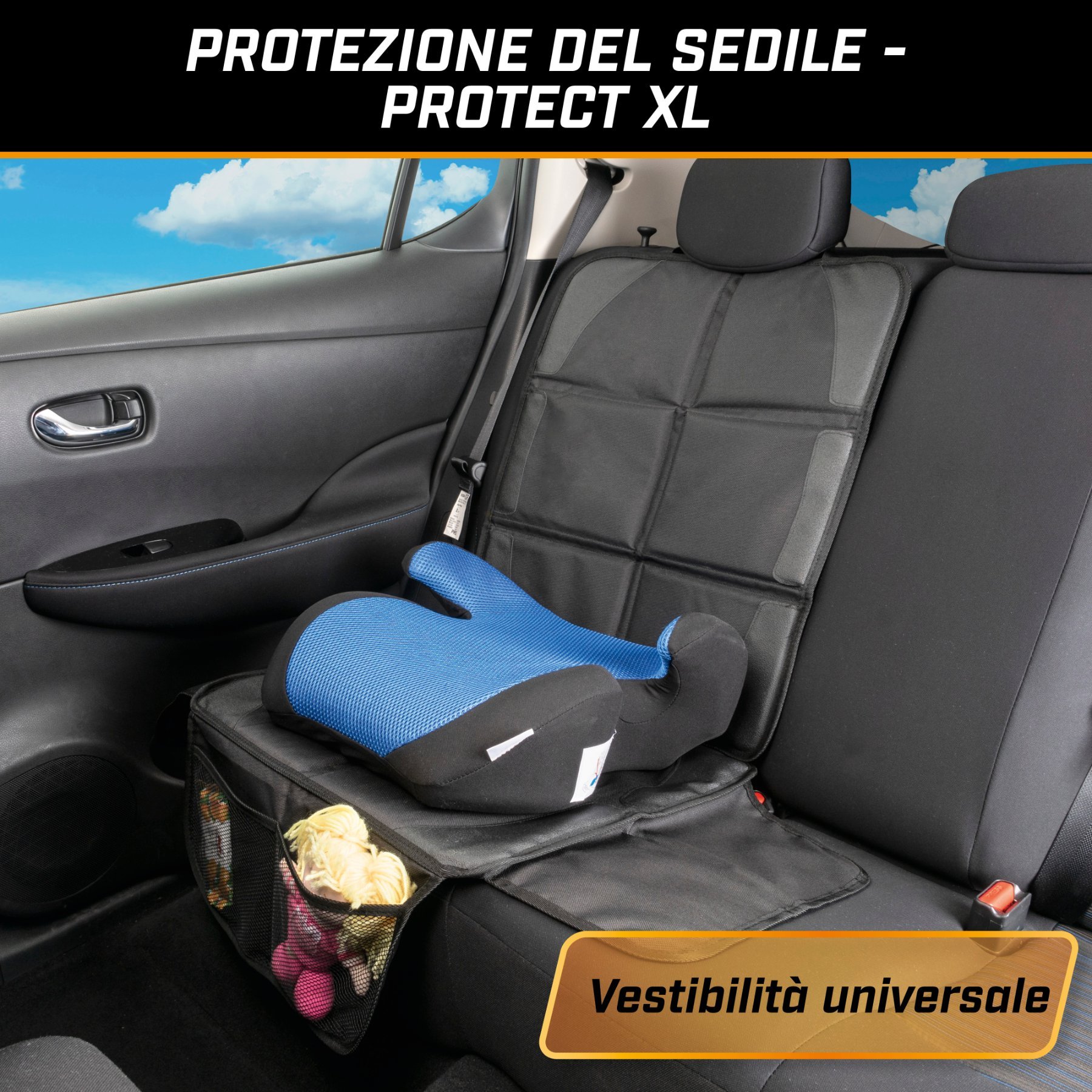 Cuscino per seggiolino Protect XL, cuscinetto protettivo per bambini nero