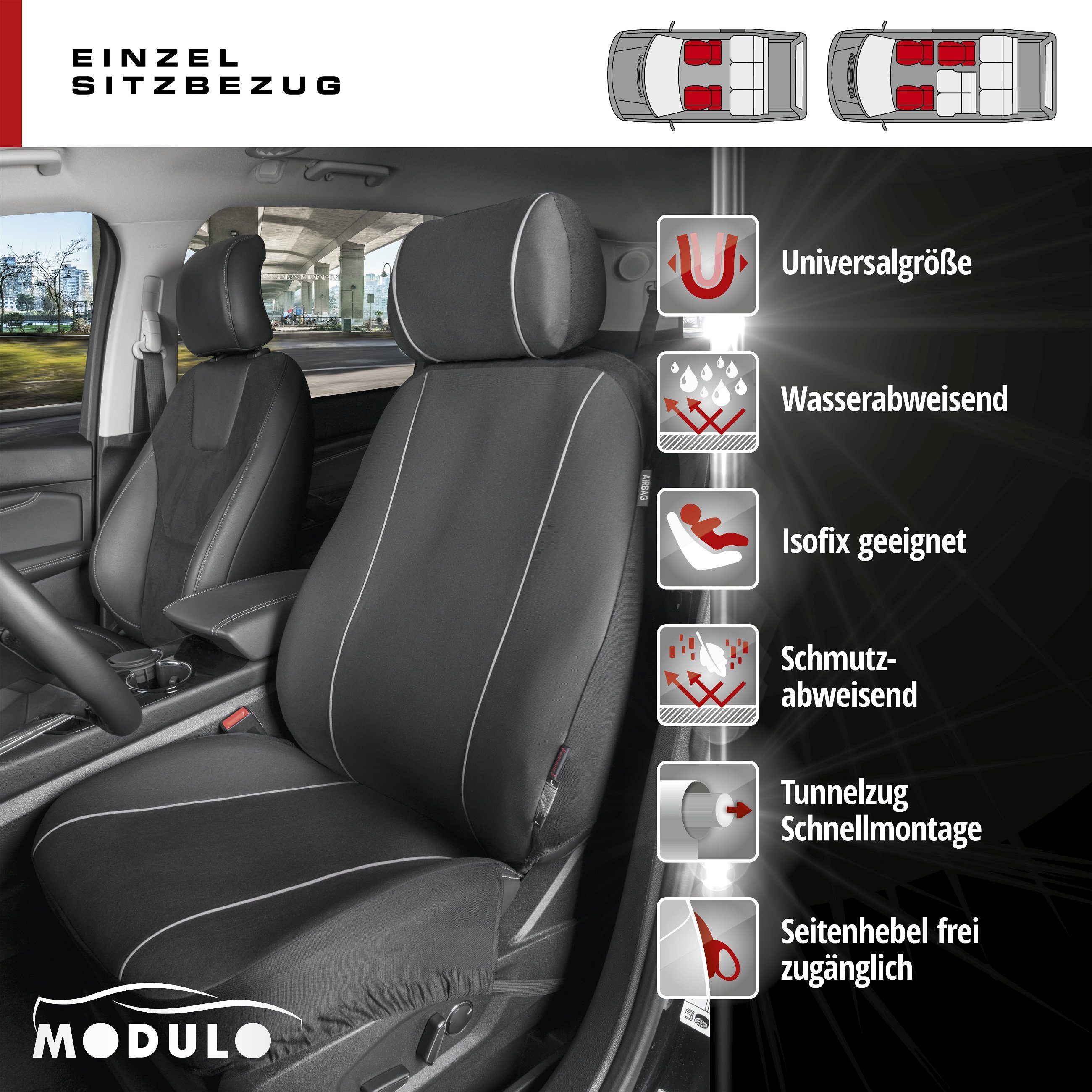 Autositzbezug Modulo, PKW-Schonbezug Einzelsitz für Normalsitze