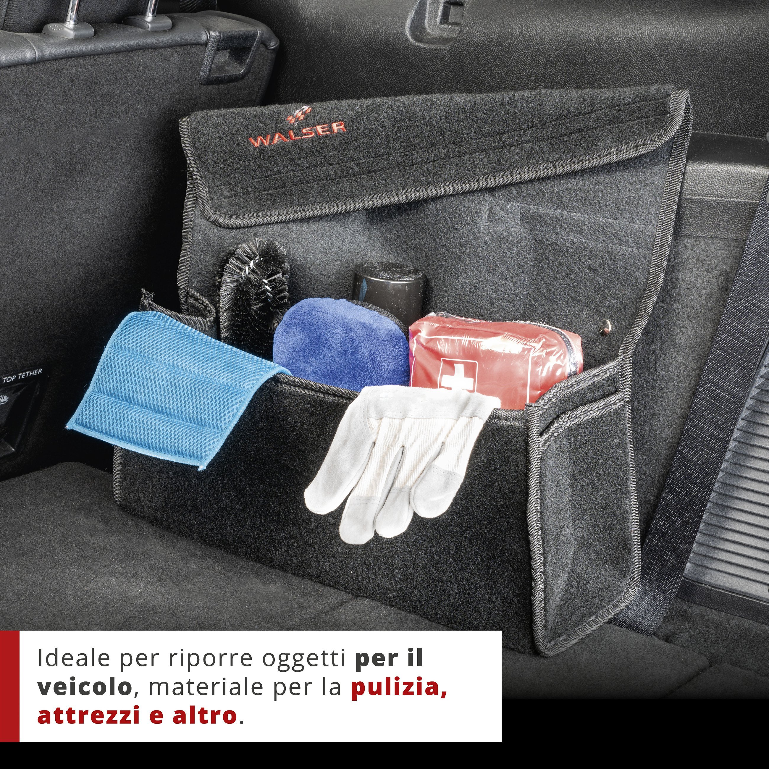 Borsa per il bagagliaio dell'auto Toolbag taglia L, borsa di stoccaggio auto nero 50x16x21cm