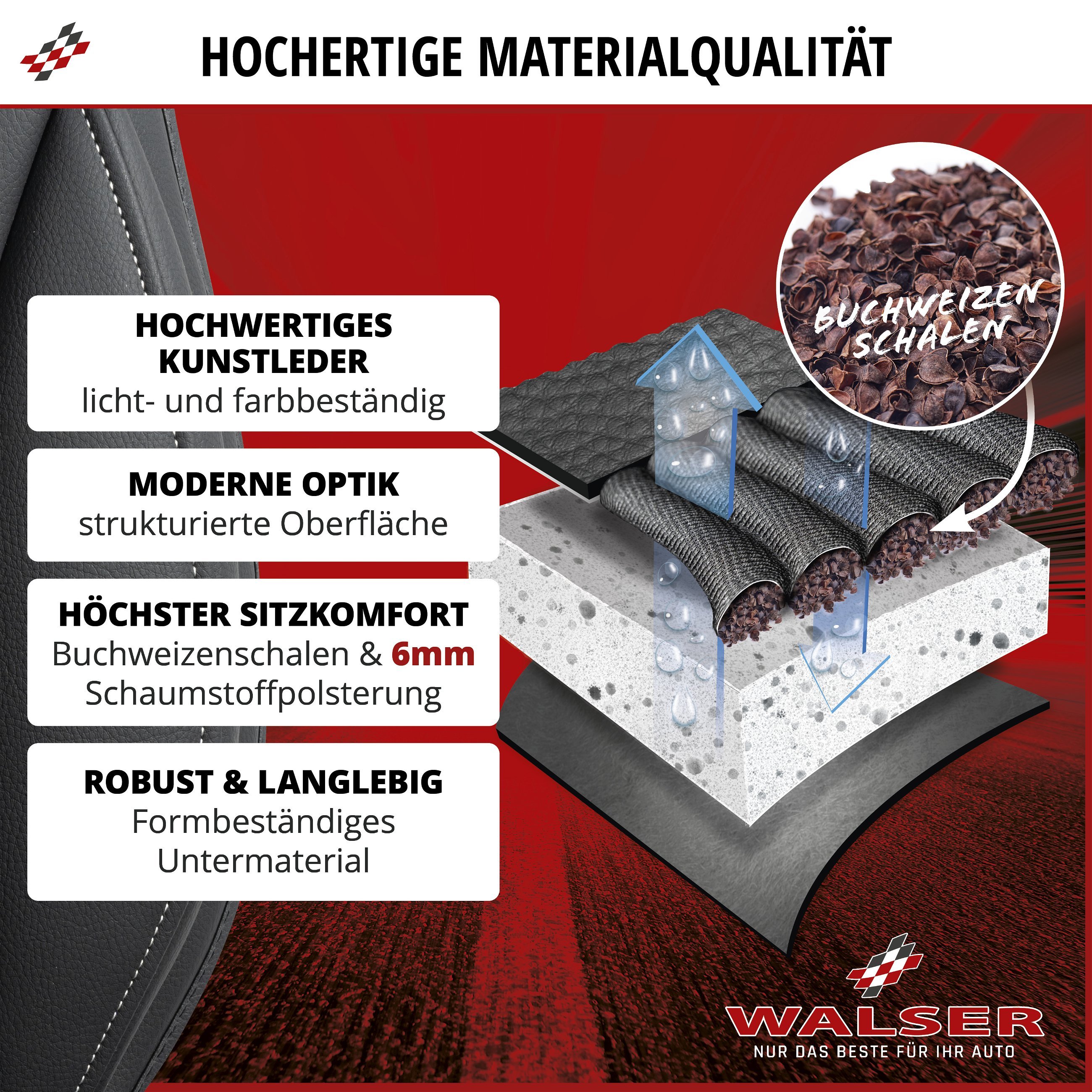 PKW Sitzauflage Max, Auto-Sitzaufleger schwarz