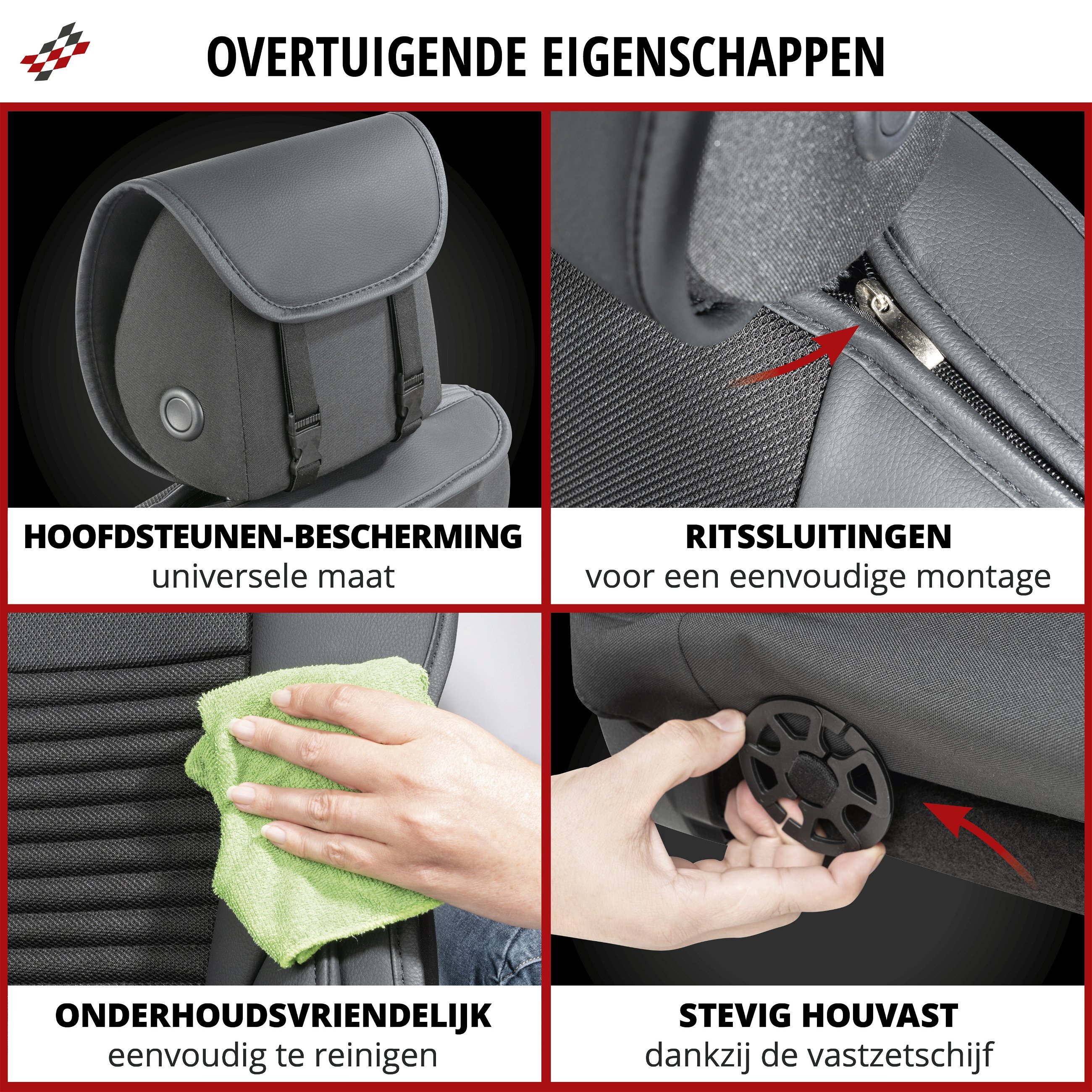 Stoelkussen Max zwart