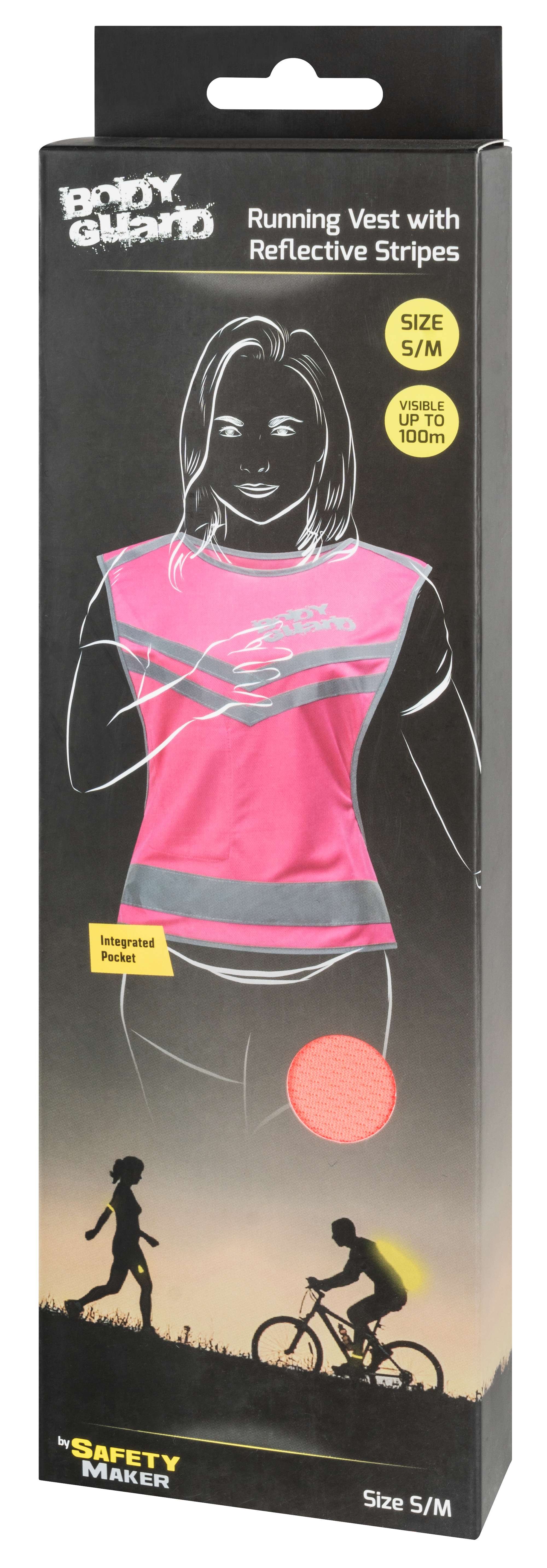 Running vest with reflector pink - Size S/M