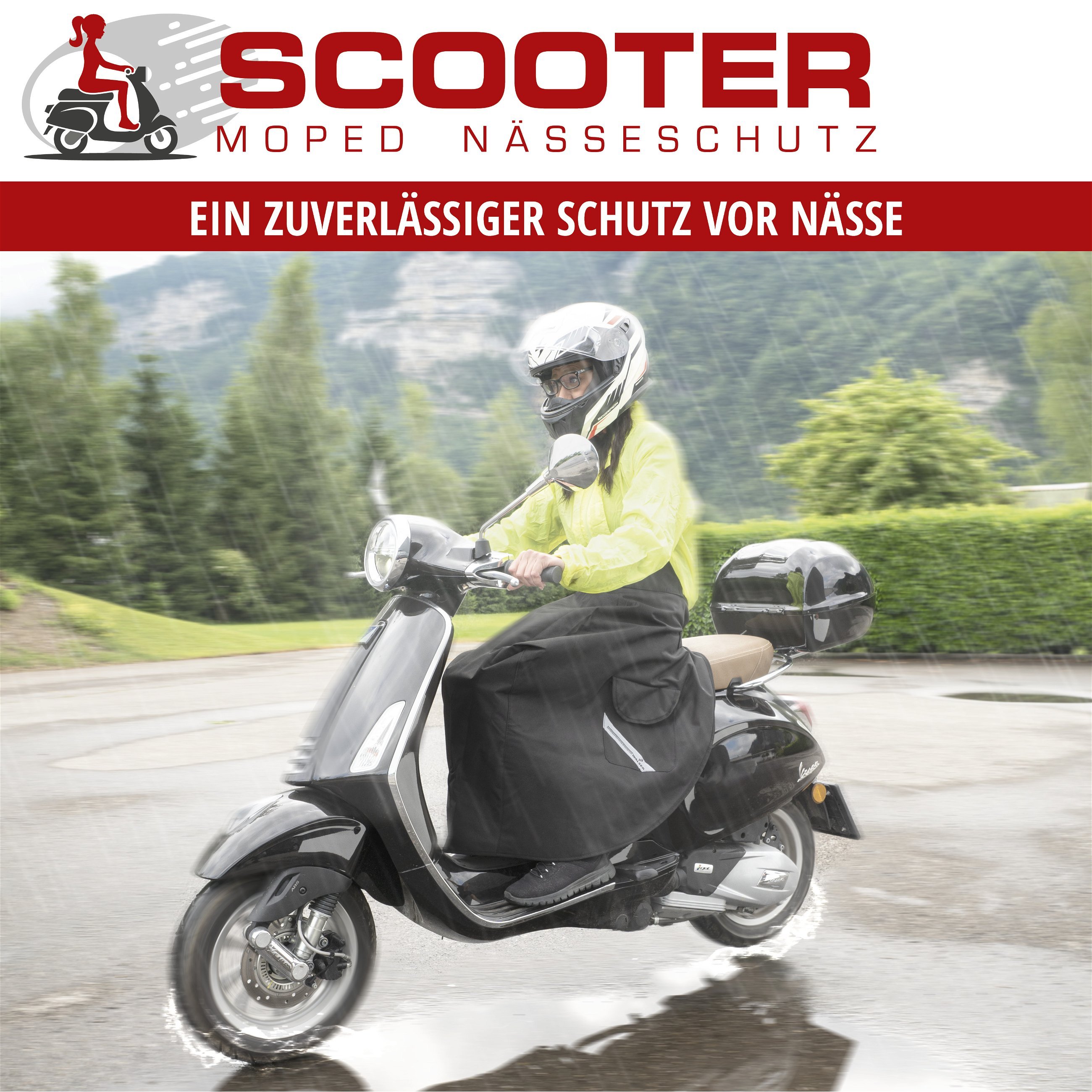 Roller-Nässeschutz, wasserdichter Regenschutz-Moped, Scooter-Nässeschutz schwarz