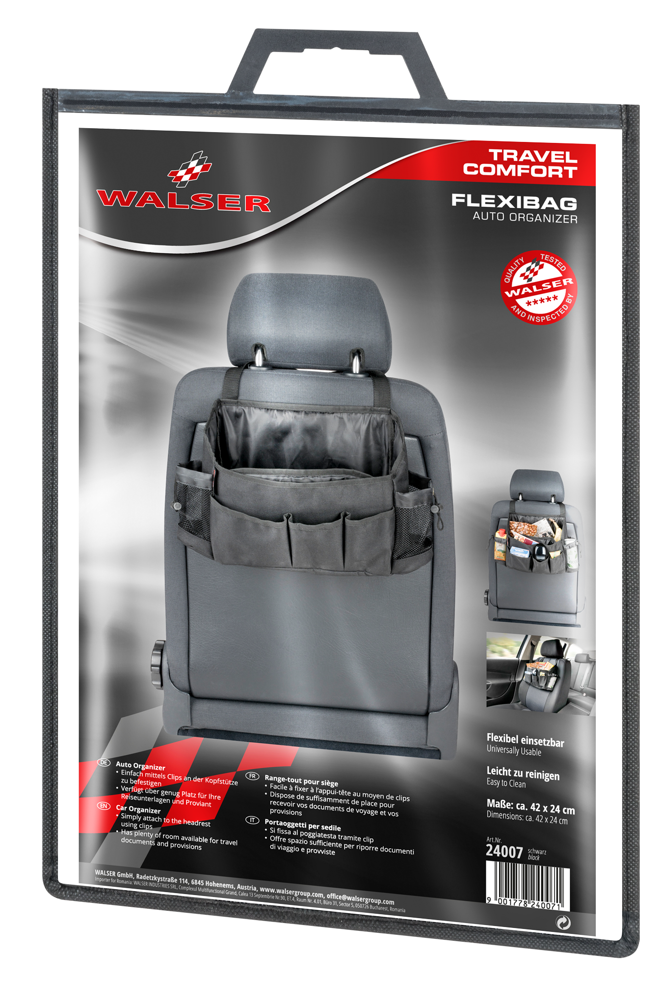 Flexibag Auto Organizer 42x24 Cm Black Backseat Pockets Kids Co Walser Online Shop
