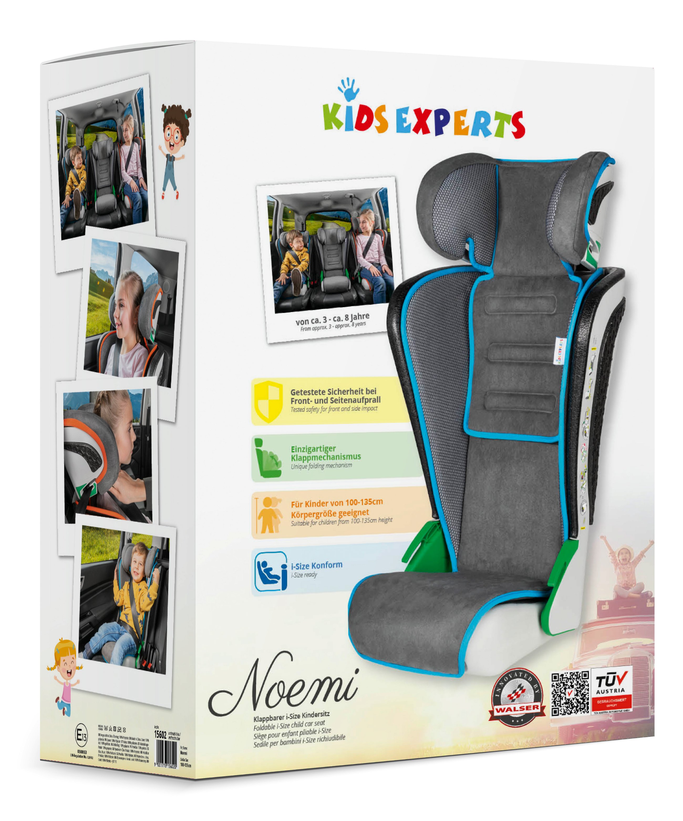 Kindersitz Noemi, klappbarer Auto-Kindersitz ECE R129 geprüft Anthrazit/Blau  | Kindersitz Noemi, klappbarer Auto-Kindersitz ECE R129 geprüft Anthrazit/ Blau | Kindersitze | Kids & Co | Walser Online Shop