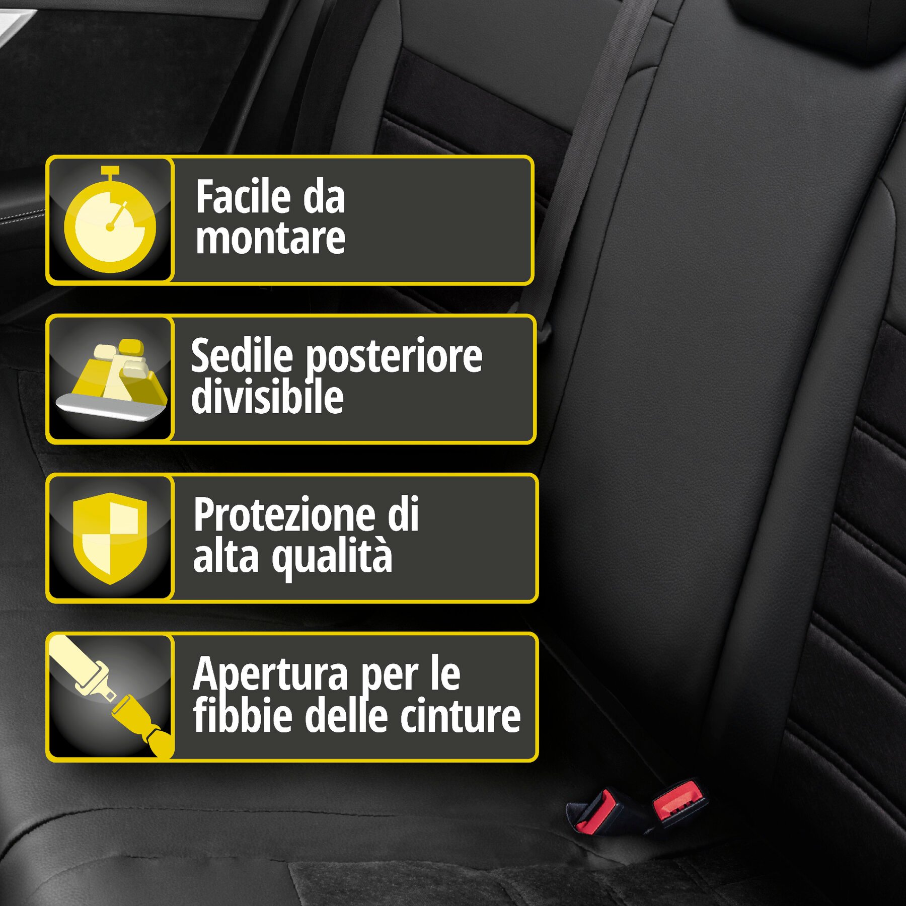 Coprisedili Bari per Opel Astra H 01/2004-05/2014, Astra H notchback 02/2007-05/2014, 1 coprisedili posteriore per sedili normali