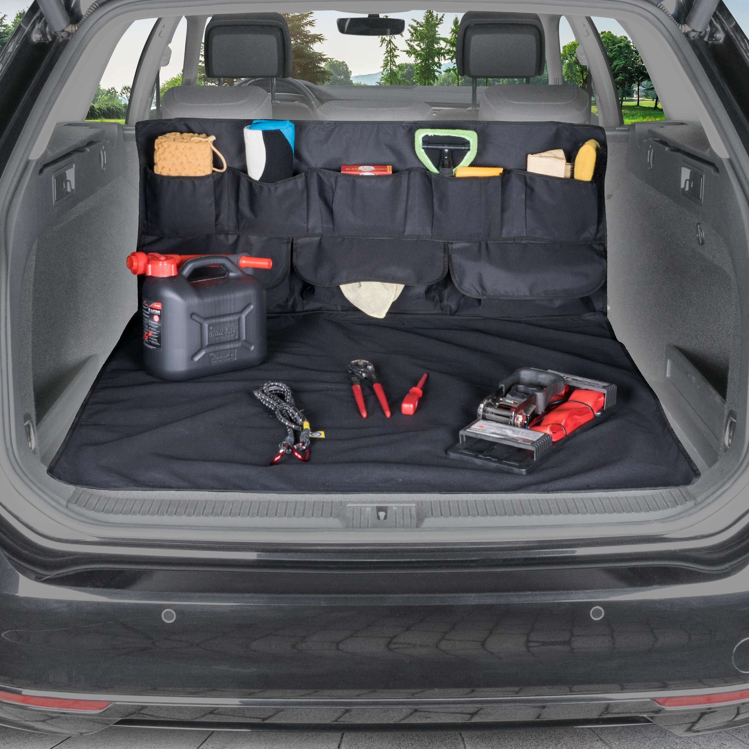 PKW-Kofferraumdecke, wasserabweisender Kofferraum-Organizer mit 8 Taschen schwarz