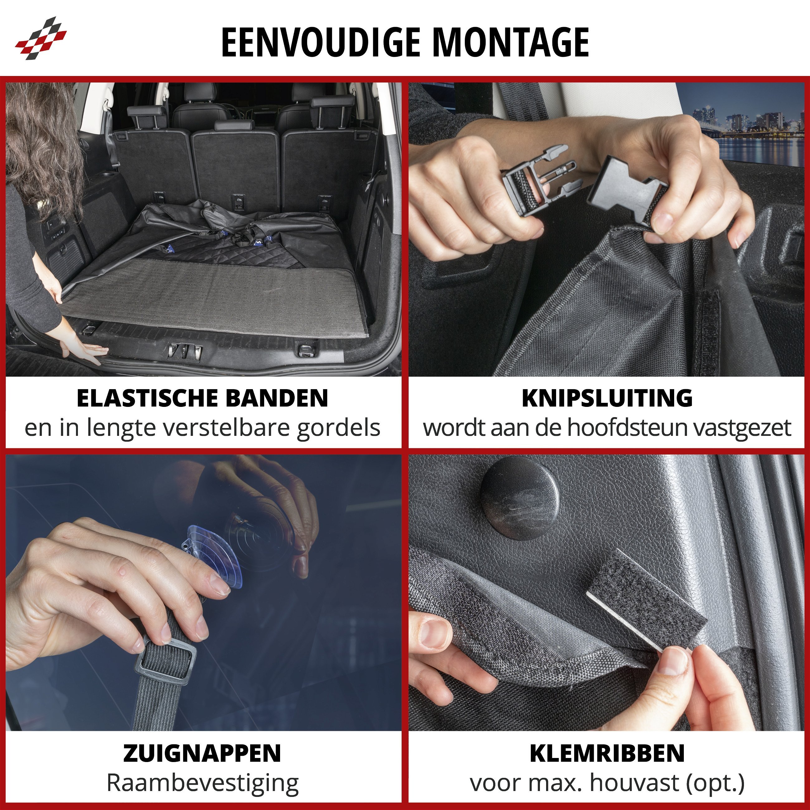 Kofferbakbeschermhoes Bello, kofferbakmat met zijbescherming, universele kofferbakbescherming, hondenbescherming voor de auto, waterafstotende kofferbakmat 13626