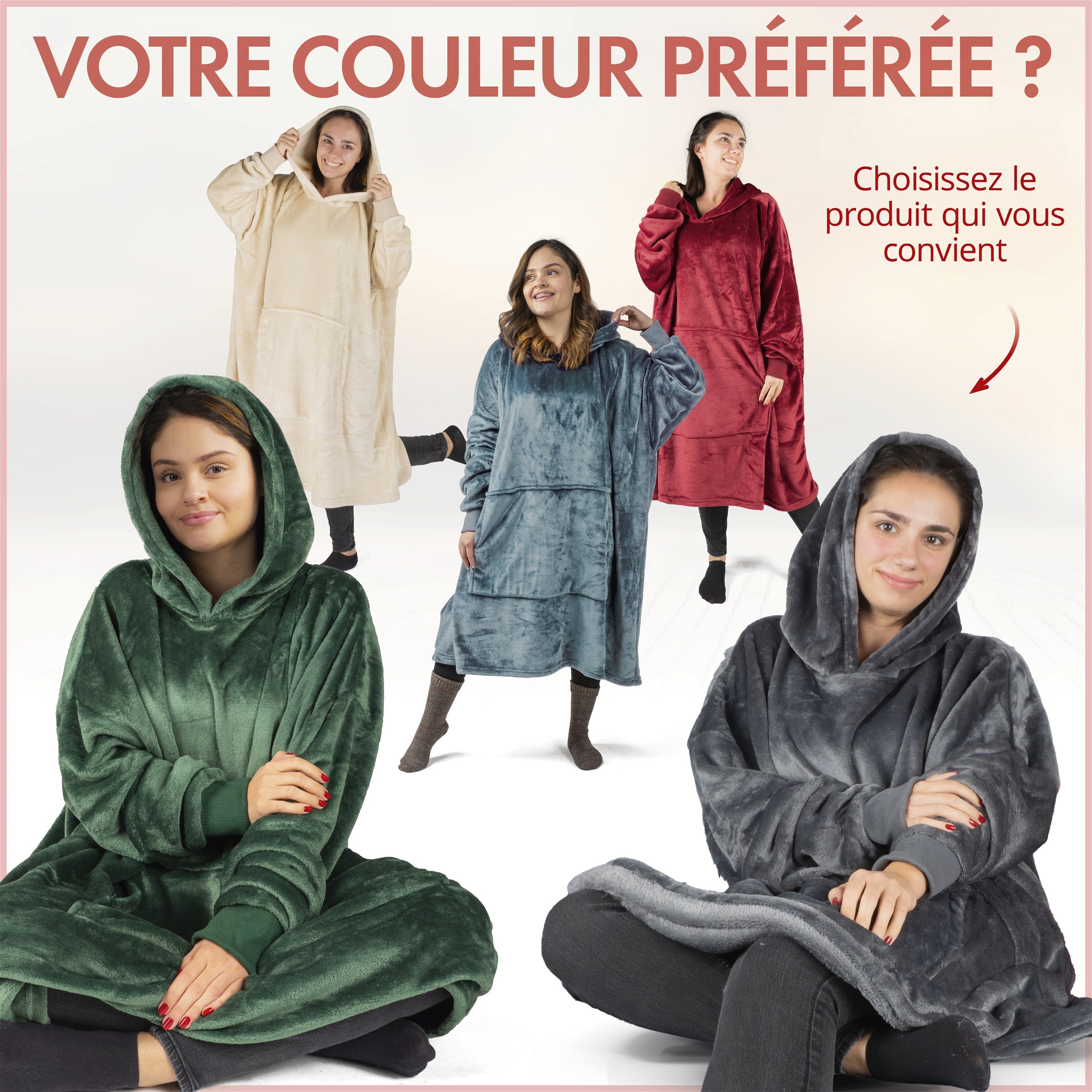 Pull douillet, couverture à capuche Snuggle, sweat à capuche oversize femme, couverture à capuche homme, couverture pull 104x102 cm grenat