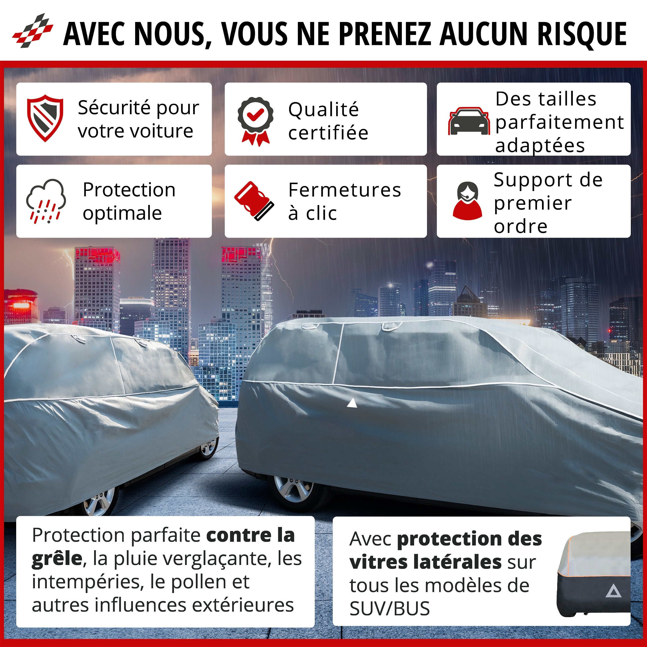 Bâche de Bus anti-grêle Hybrid UV Protect taille L