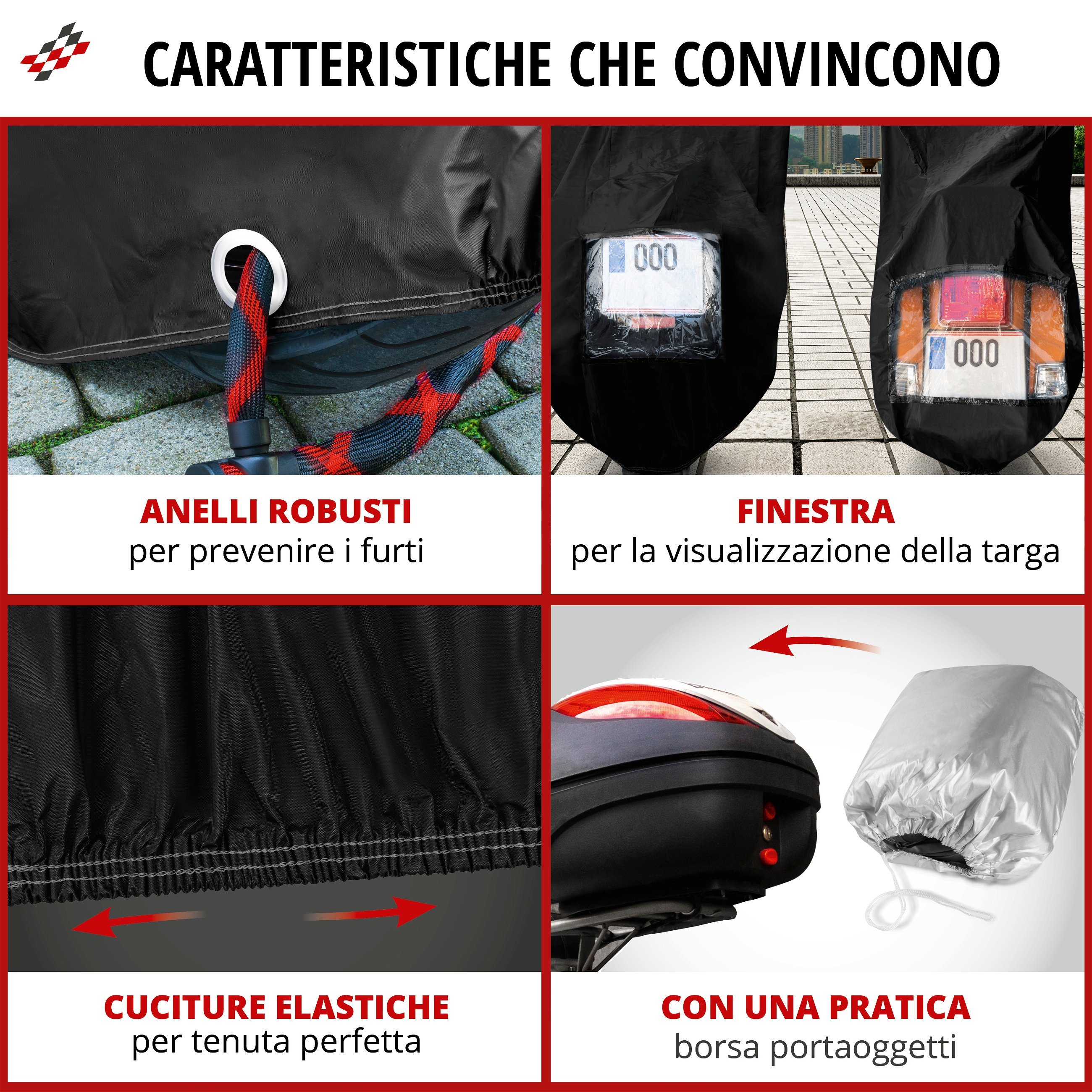Garage per motociclette Enduro dimensioni XL PVC - 255 x 110 x 135 cm nero