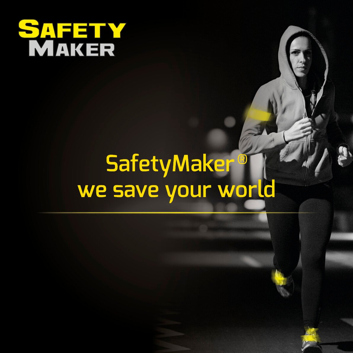 Safety Maker LED Snap Tape, Reflecterende Tape, Snap Tape geel