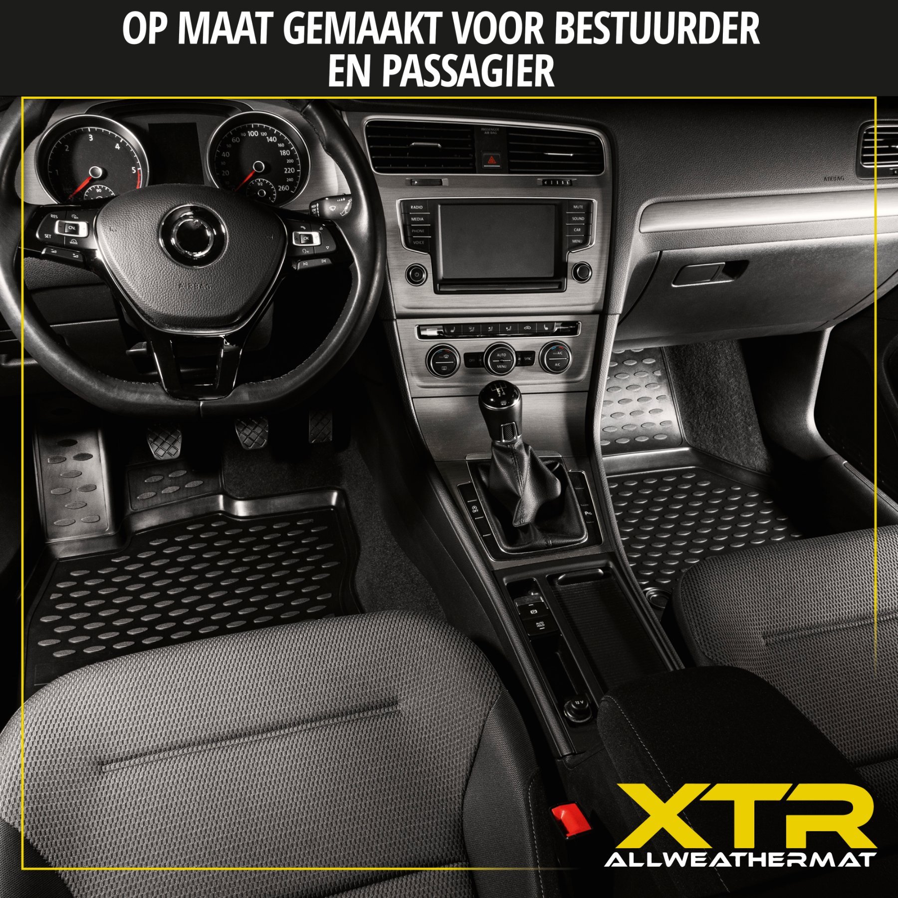 Rubberen Voetmatten XTR geschikt voor VW Golf 5 2003-2009, Golf 5 Variant 2007-2009, 5-deurs